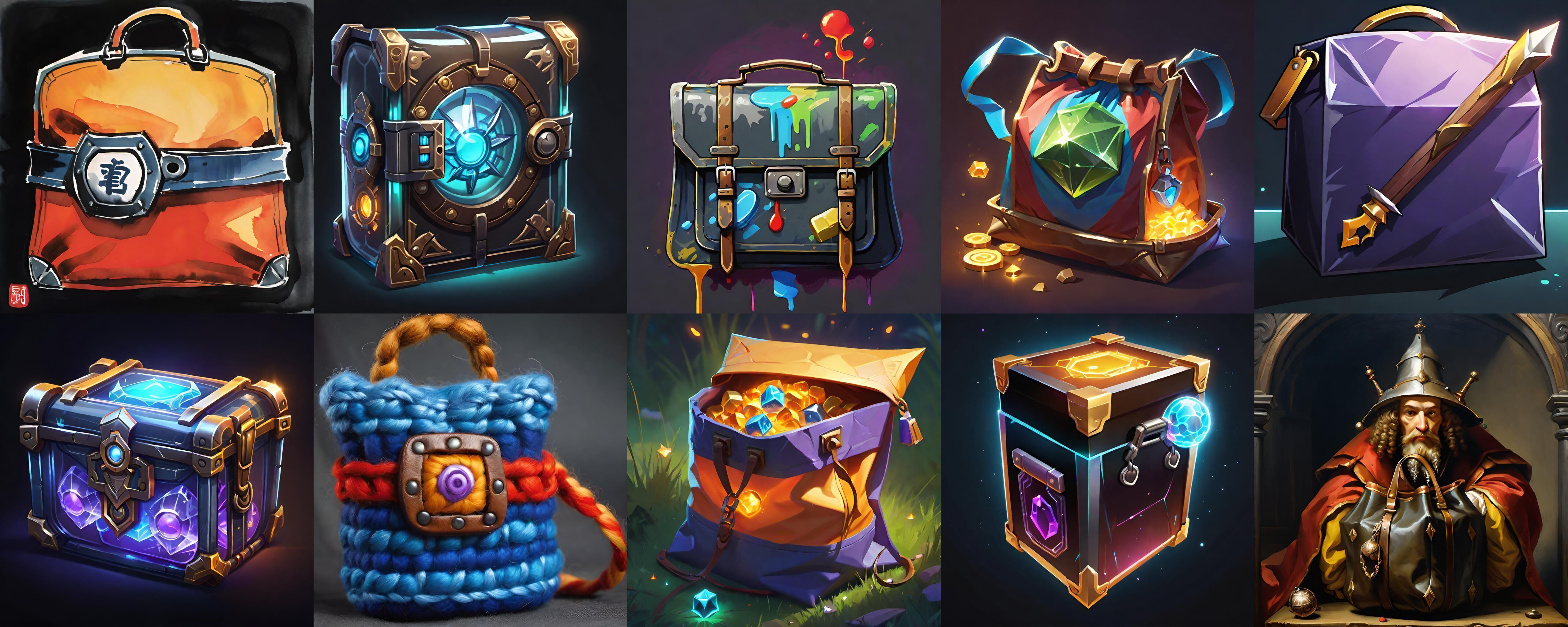 LootBag bundle 8 pack 100 fbx Low-poly 3D model_16
