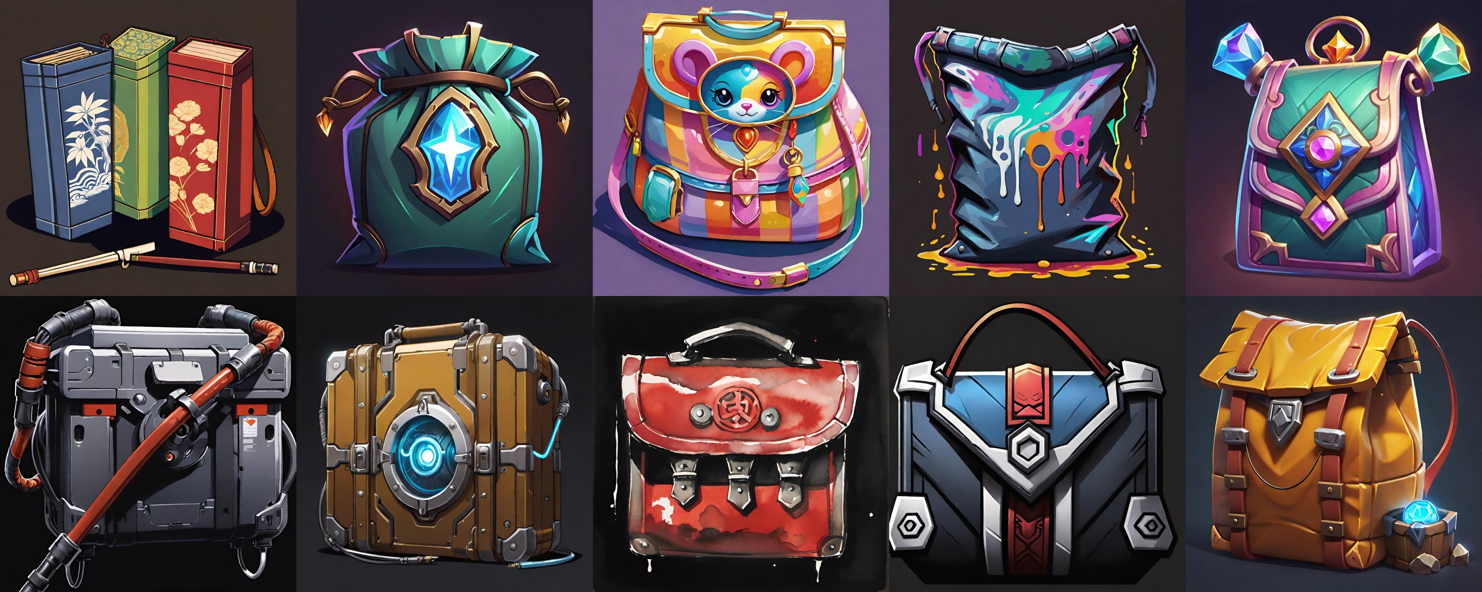 LootBag bundle 8 pack 100 fbx Low-poly 3D model_18