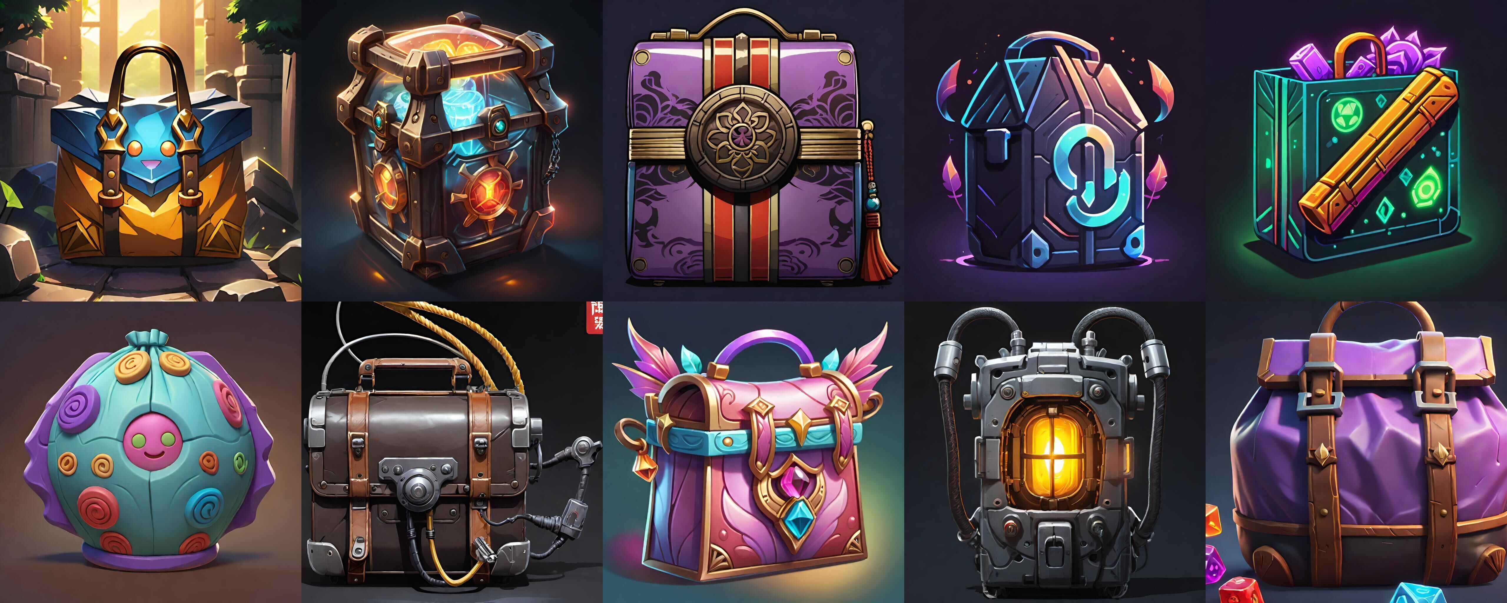 LootBag bundle 8 pack 100 fbx Low-poly 3D model_14