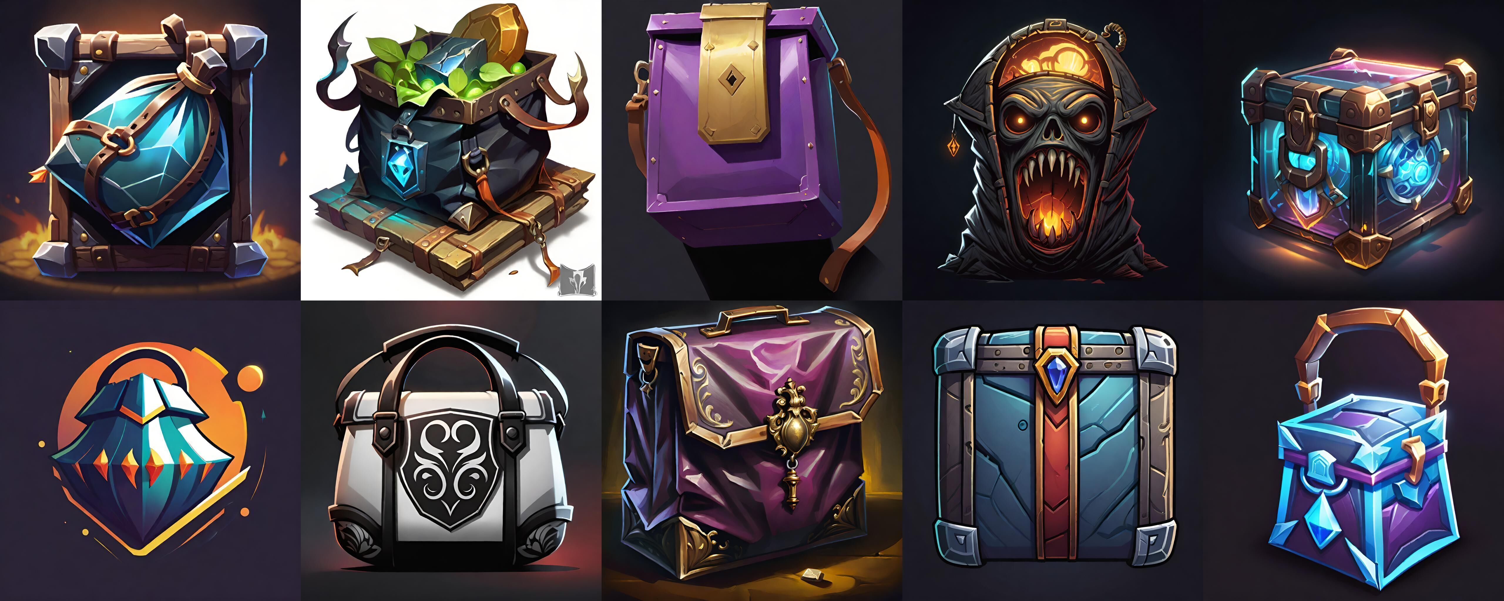 LootBag bundle 8 pack 100 fbx Low-poly 3D model_12