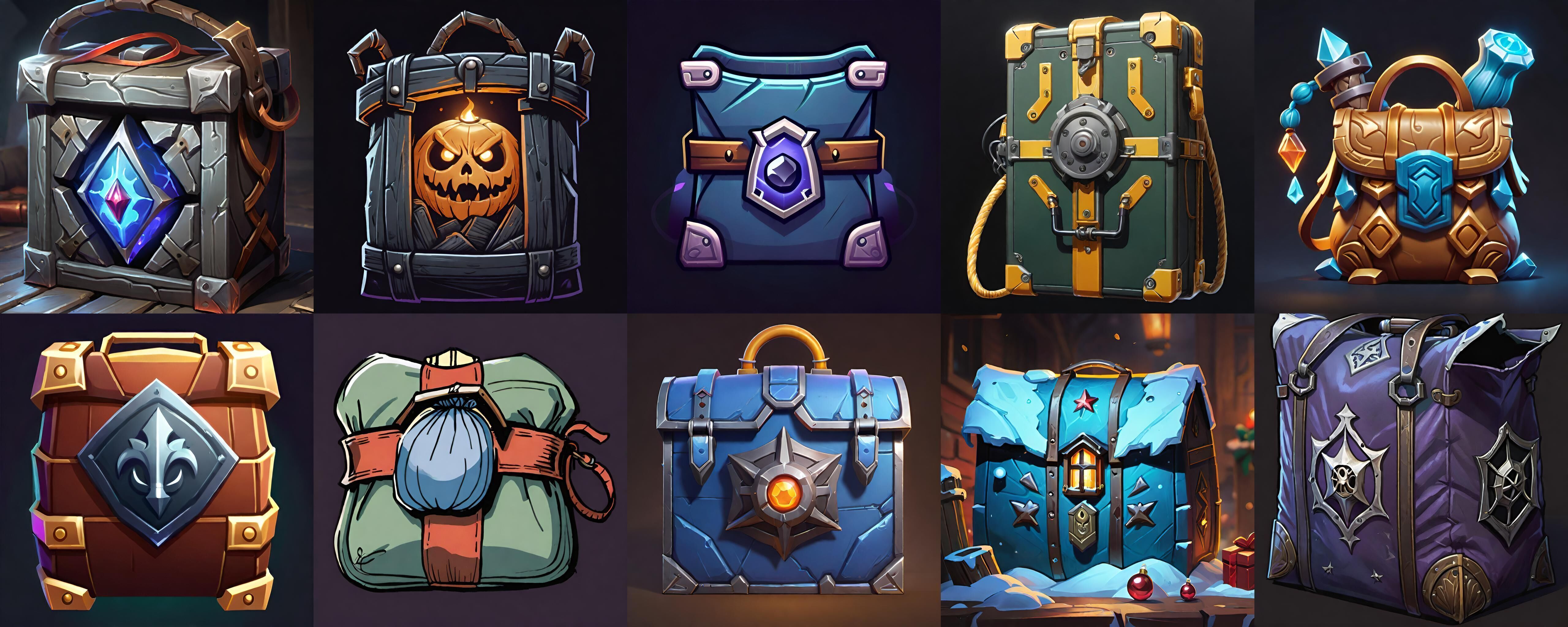 LootBag bundle 7 pack 100 fbx Low-poly 3D model_6