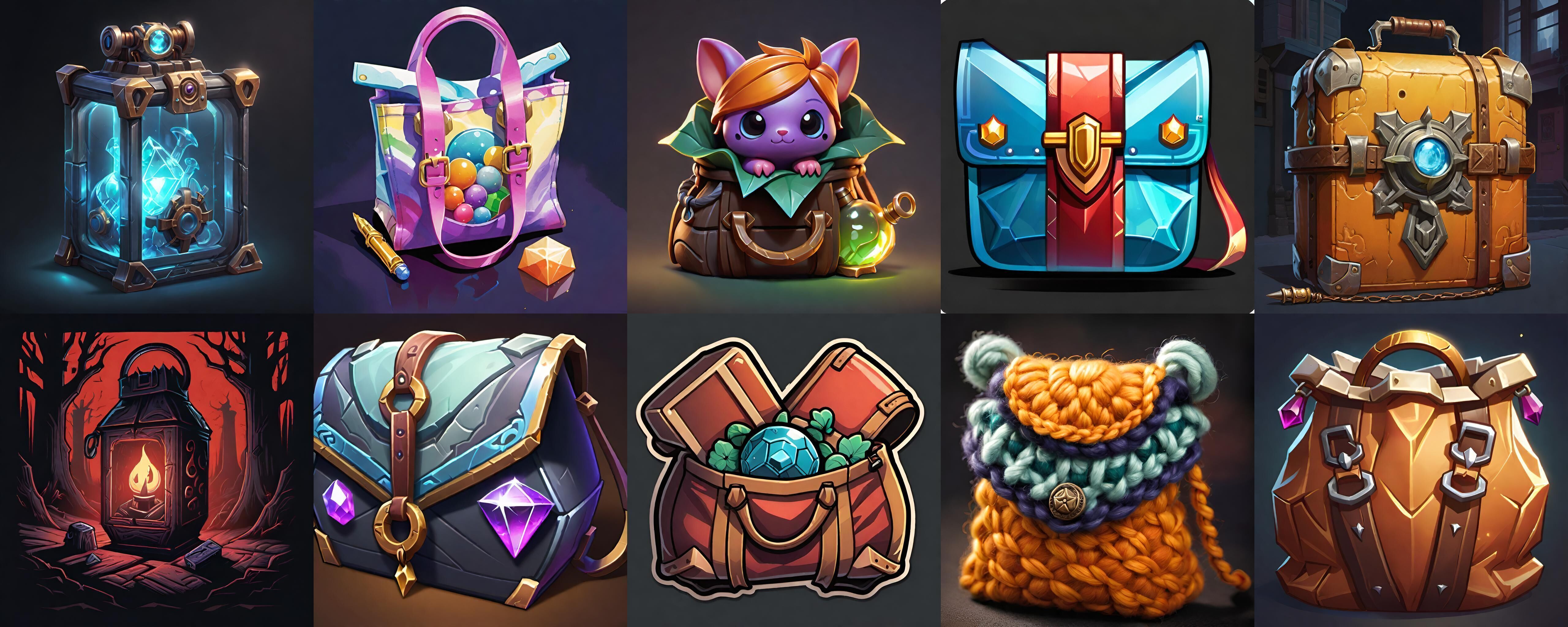 LootBag bundle 7 pack 100 fbx Low-poly 3D model_16