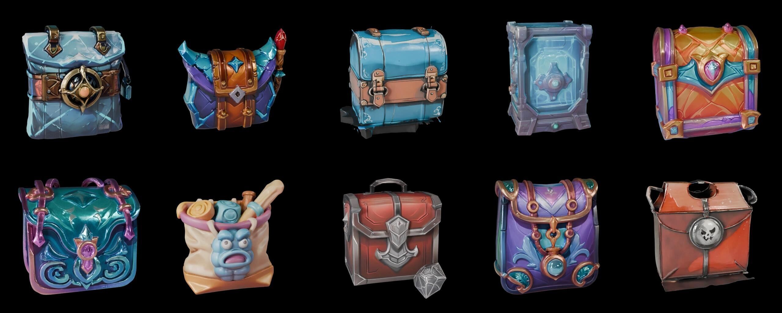 LootBag bundle 7 pack 100 fbx Low-poly 3D model_3
