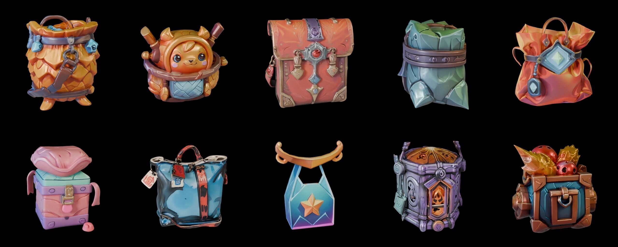 LootBag bundle 7 pack 100 fbx Low-poly 3D model_19