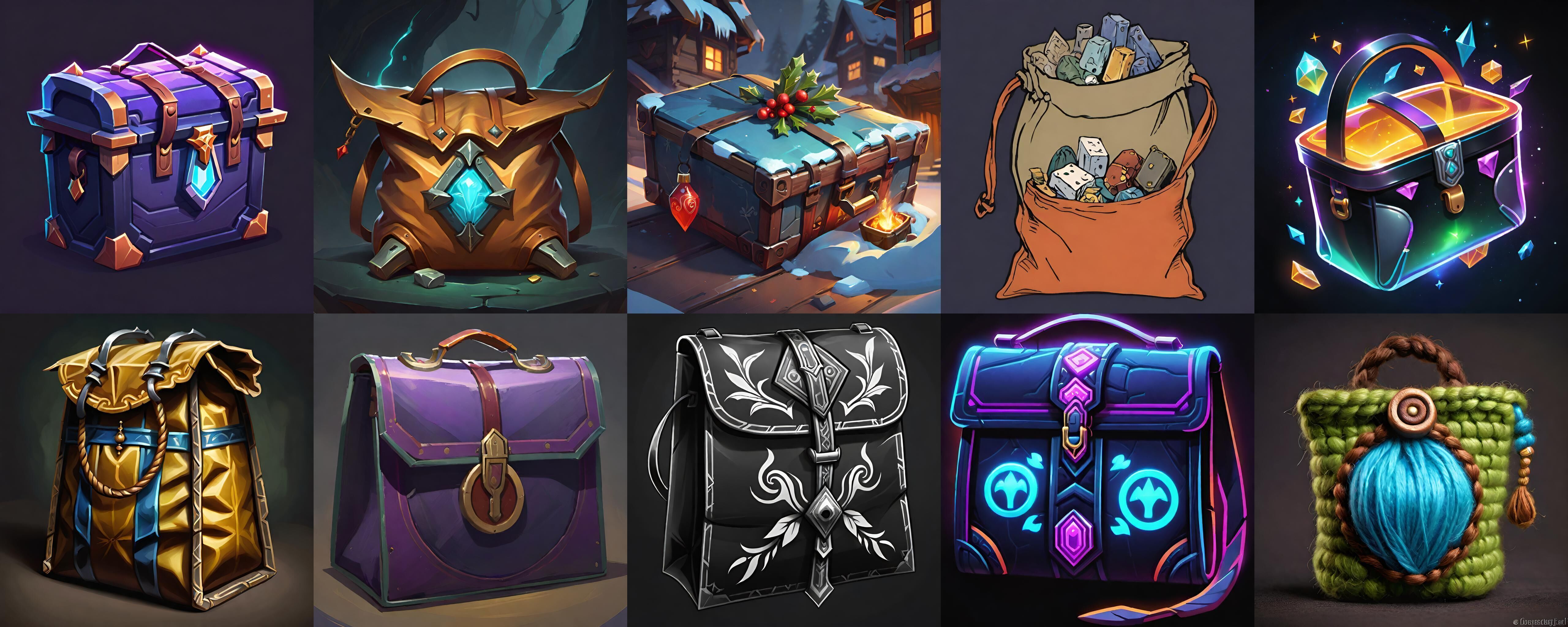 LootBag bundle 7 pack 100 fbx Low-poly 3D model_14