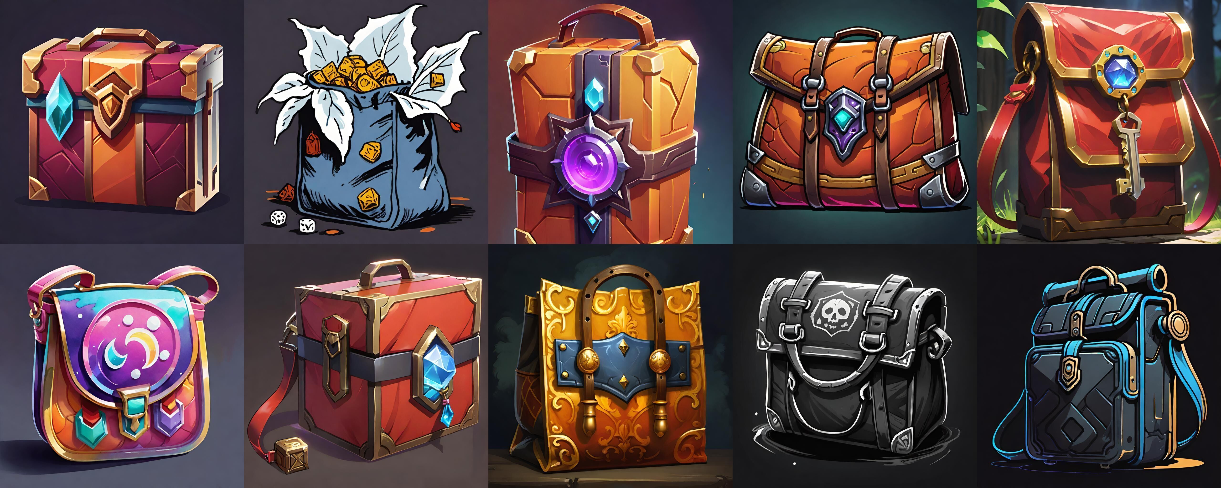 LootBag bundle 7 pack 100 fbx Low-poly 3D model_12