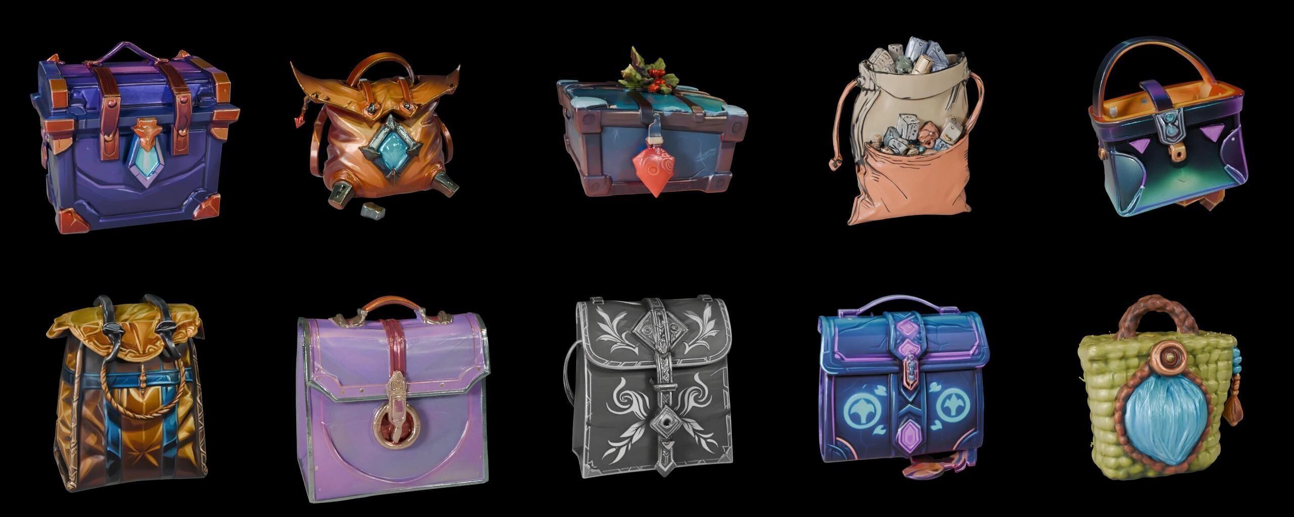 LootBag bundle 7 pack 100 fbx Low-poly 3D model_15