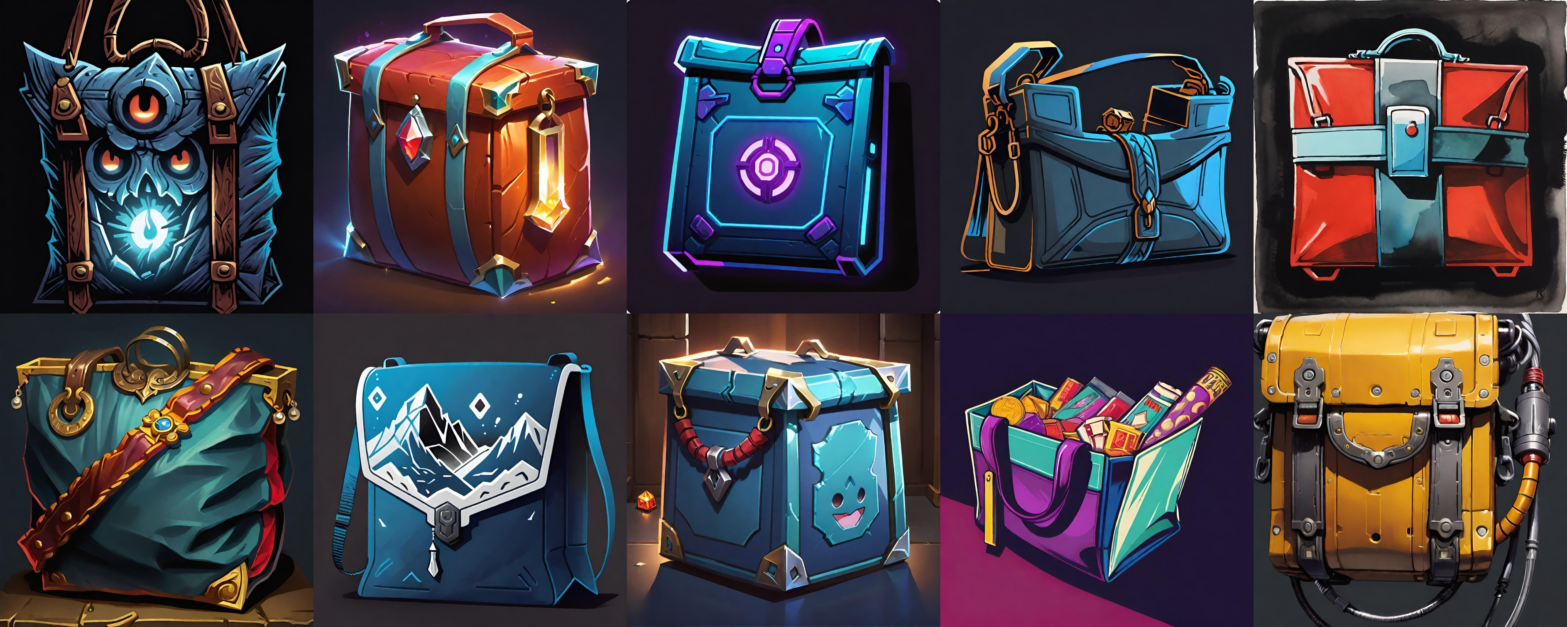 LootBag bundle 4 pack 100 fbx Low-poly 3D model_16