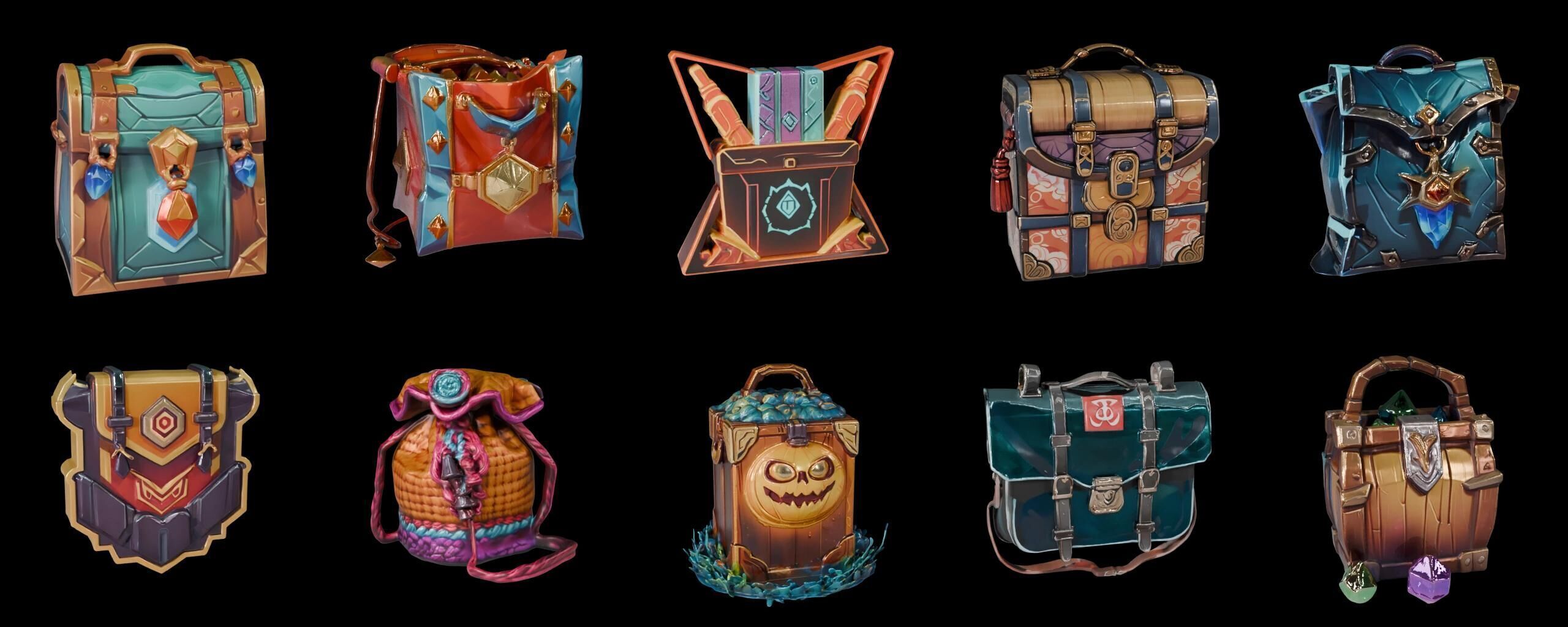 LootBag bundle 4 pack 100 fbx Low-poly 3D model_11