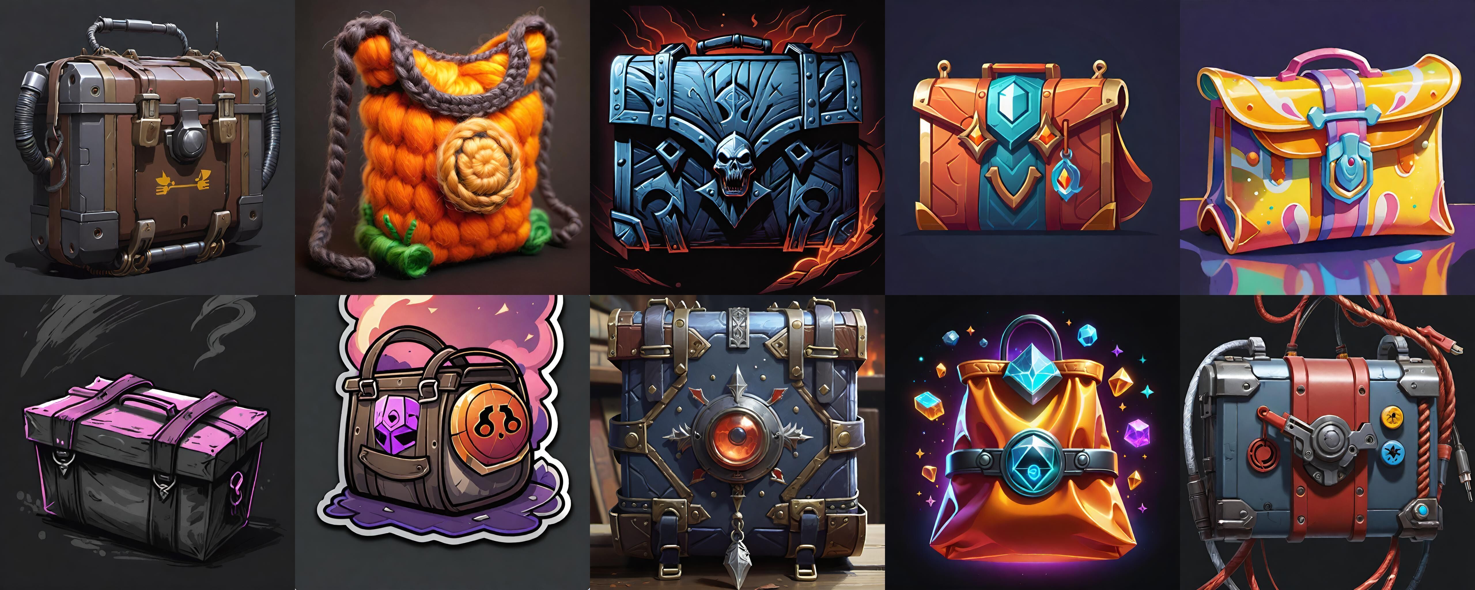 LootBag bundle 3 pack 100 fbx Low-poly 3D model_16