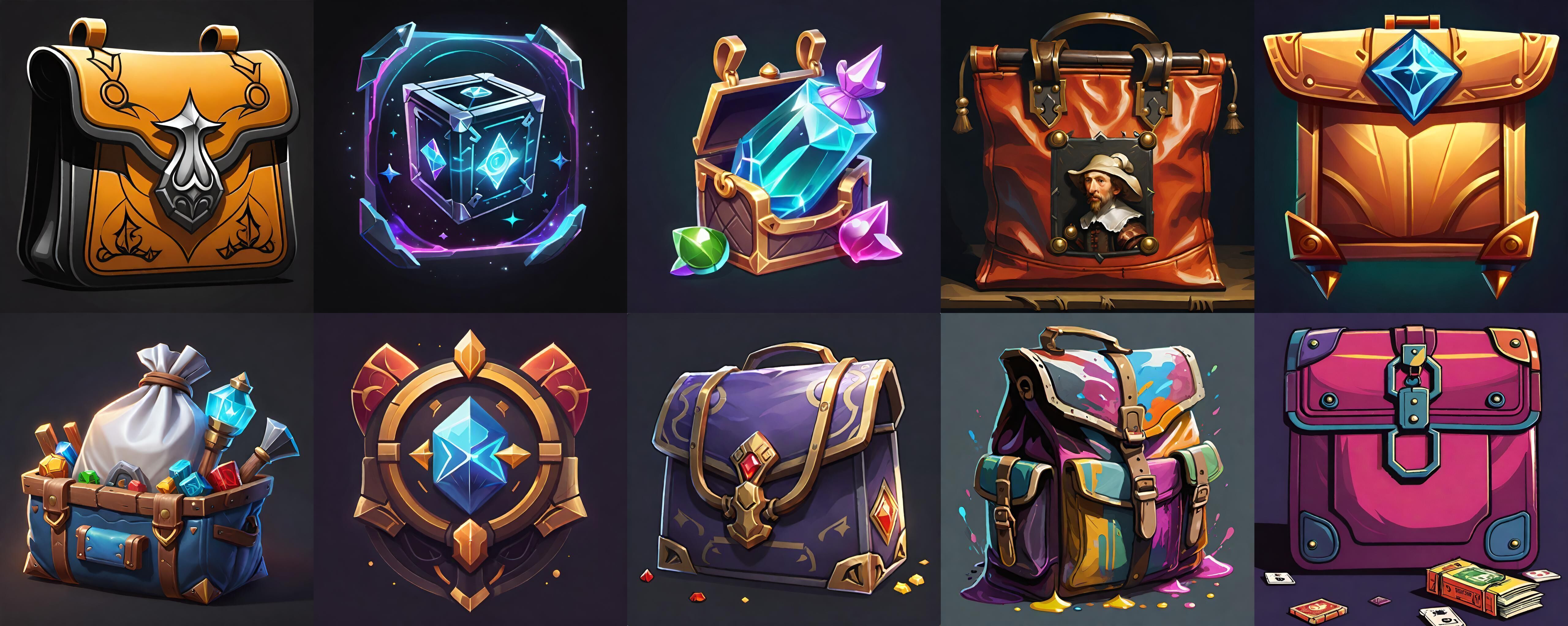 LootBag bundle 3 pack 100 fbx Low-poly 3D model_4