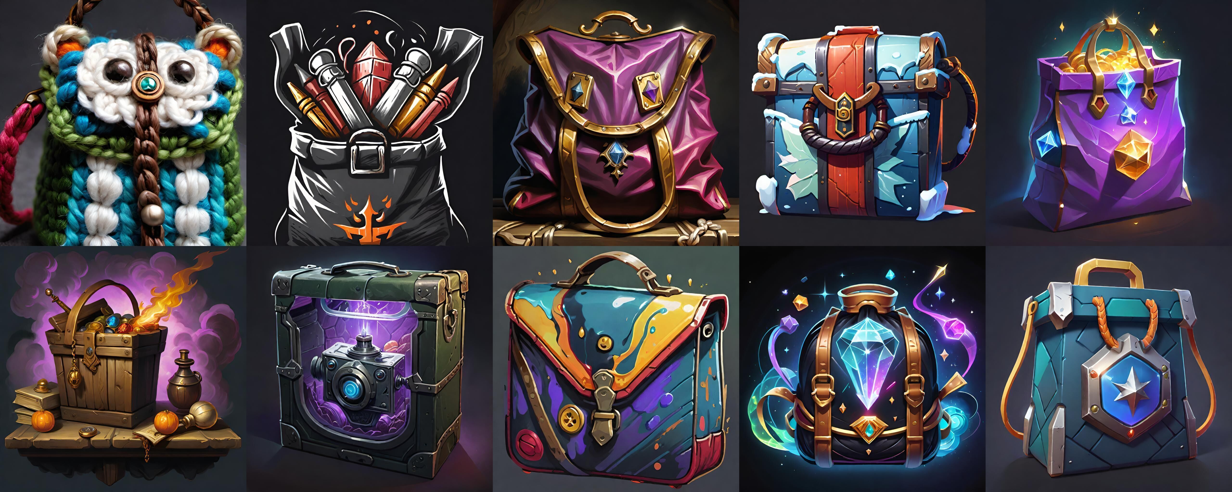 LootBag bundle 3 pack 100 fbx Low-poly 3D model_6