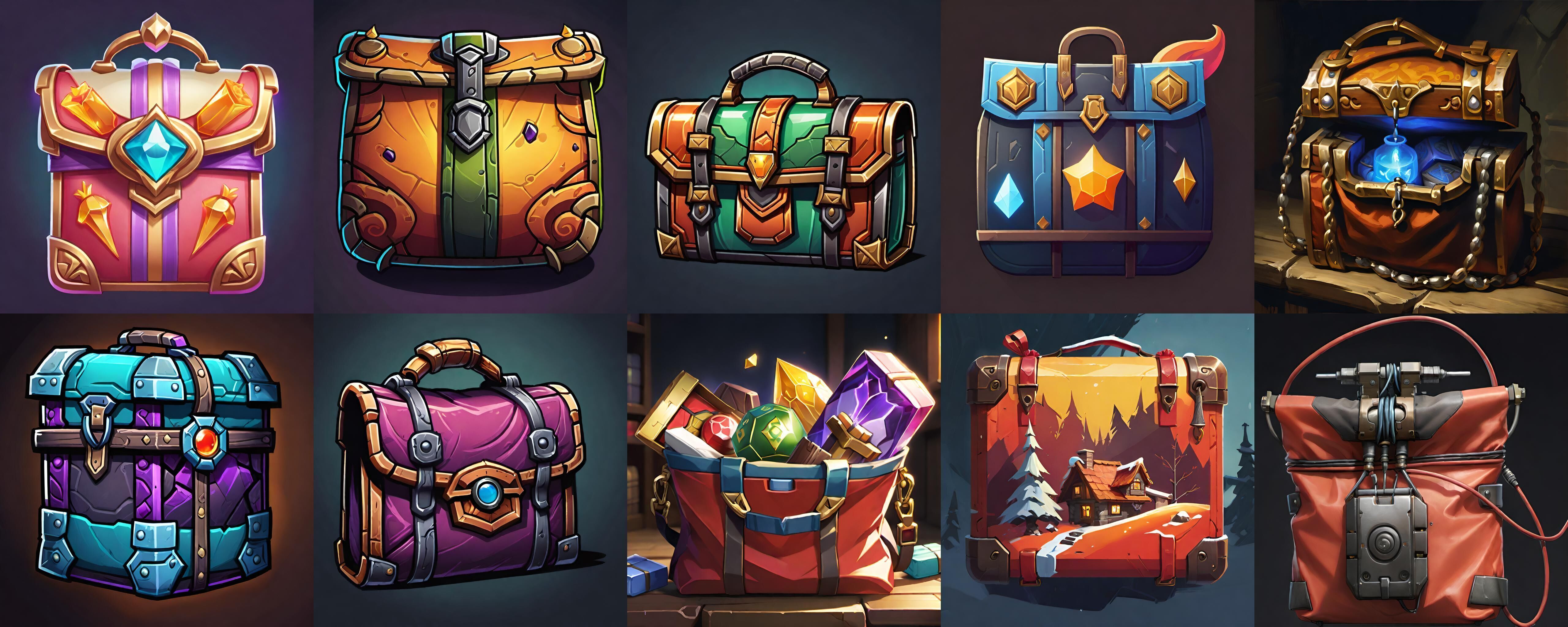 LootBag bundle 3 pack 100 fbx Low-poly 3D model_8