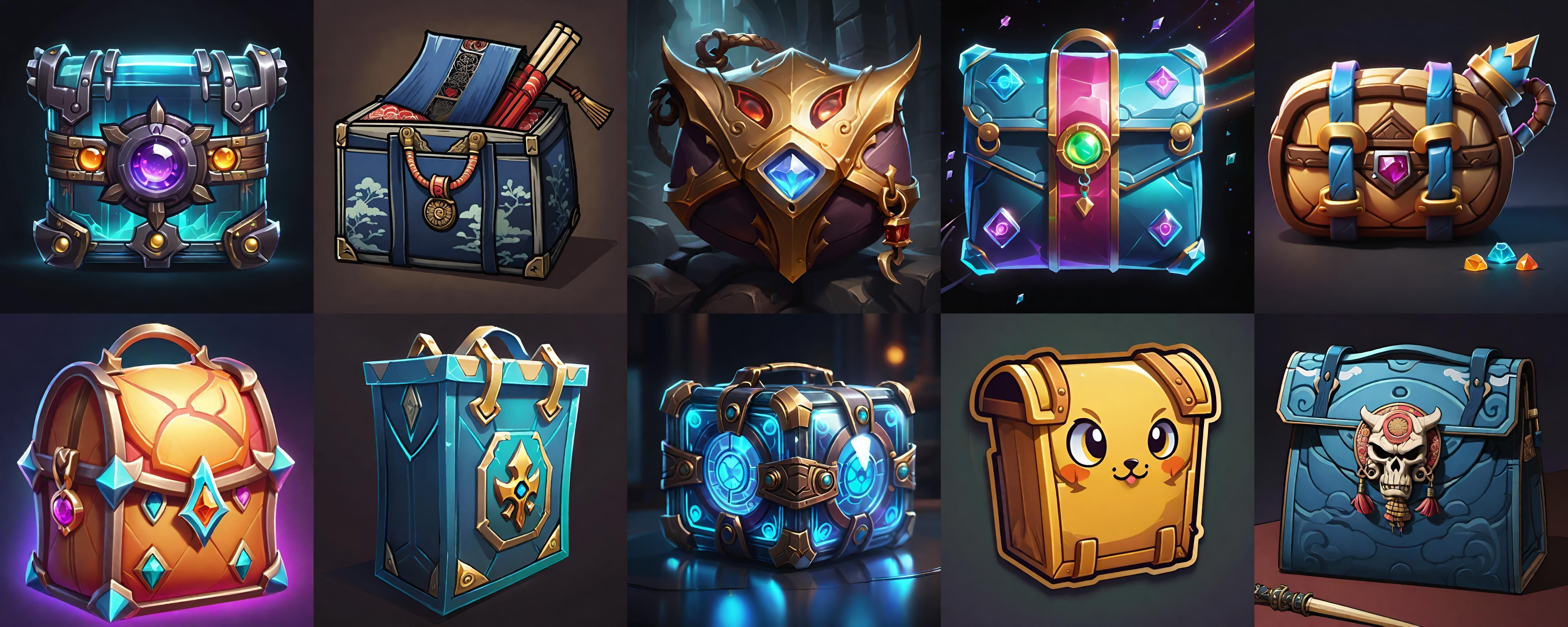 LootBag bundle 3 pack 100 fbx Low-poly 3D model_2