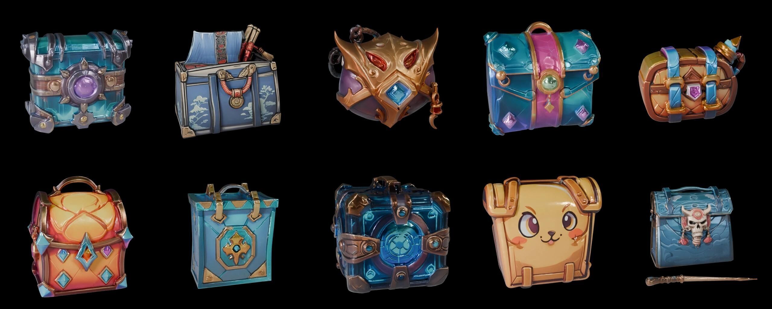 LootBag bundle 3 pack 100 fbx Low-poly 3D model_3