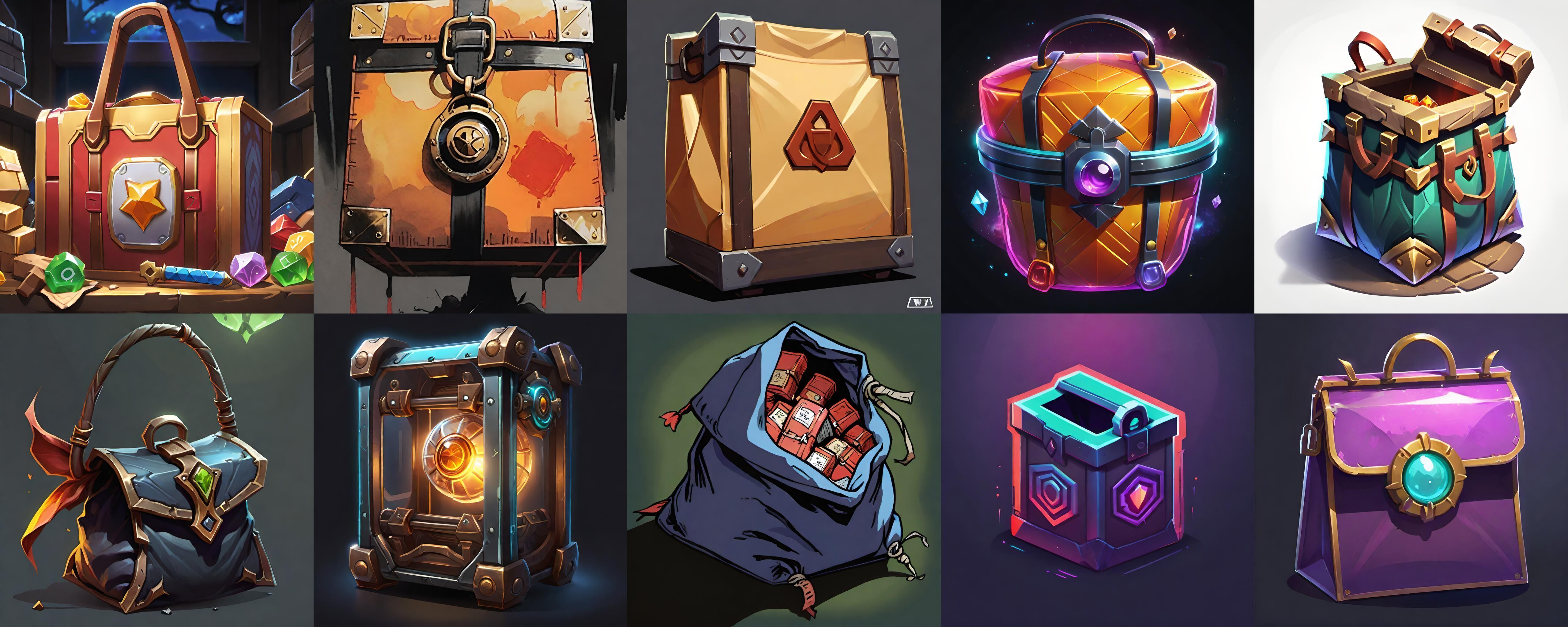 LootBag bundle 3 pack 100 fbx Low-poly 3D model_10