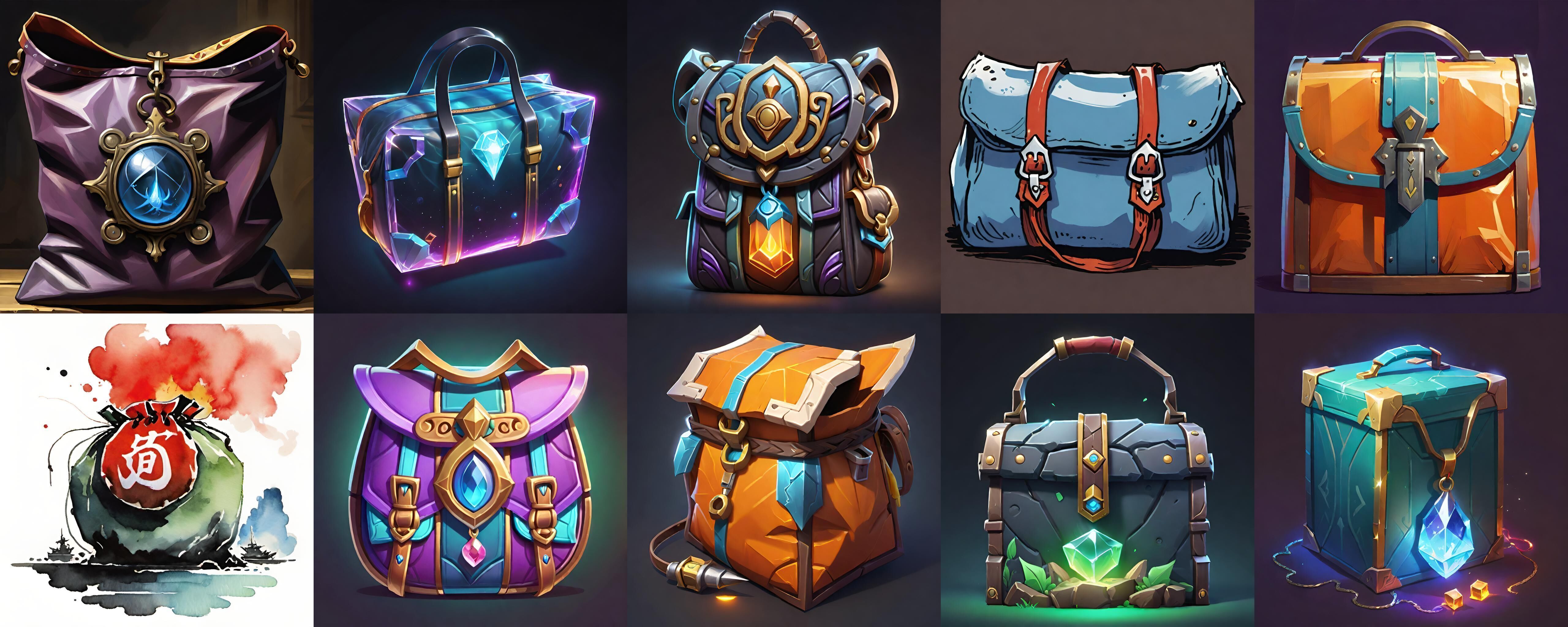 LootBag bundle 3 pack 100 fbx Low-poly 3D model_18