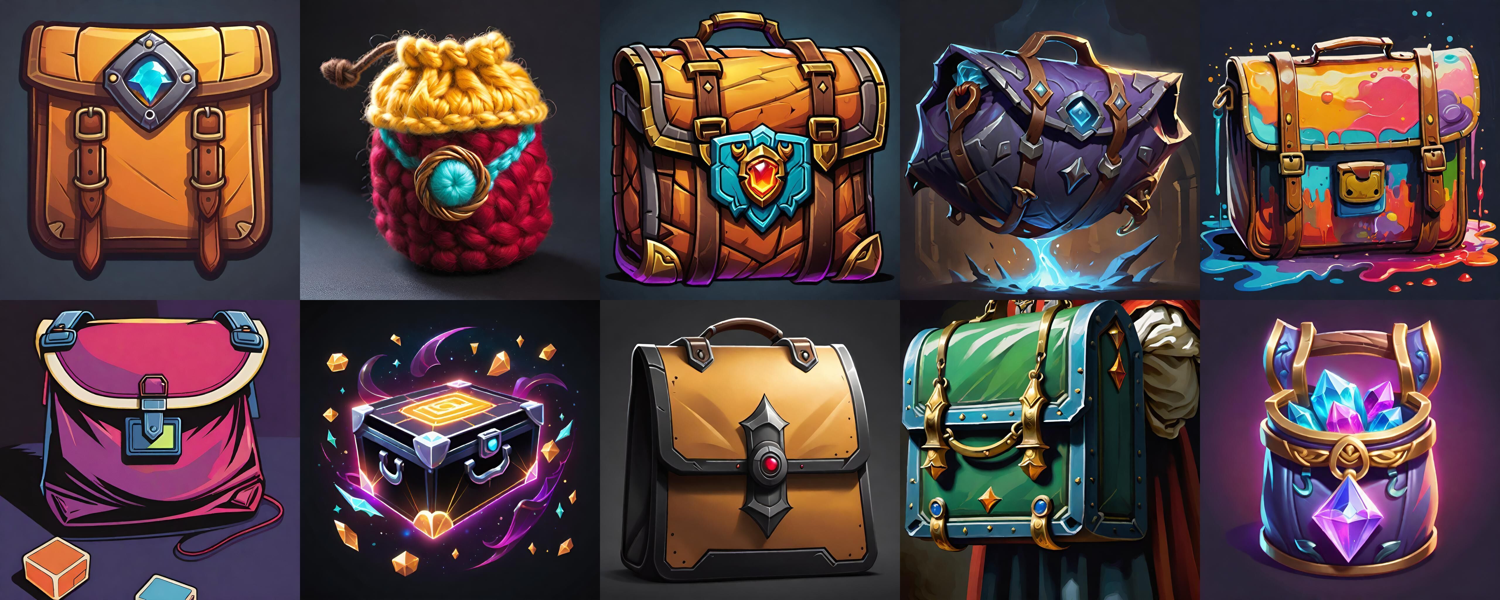 LootBag bundle 3 pack 100 fbx Low-poly 3D model_12