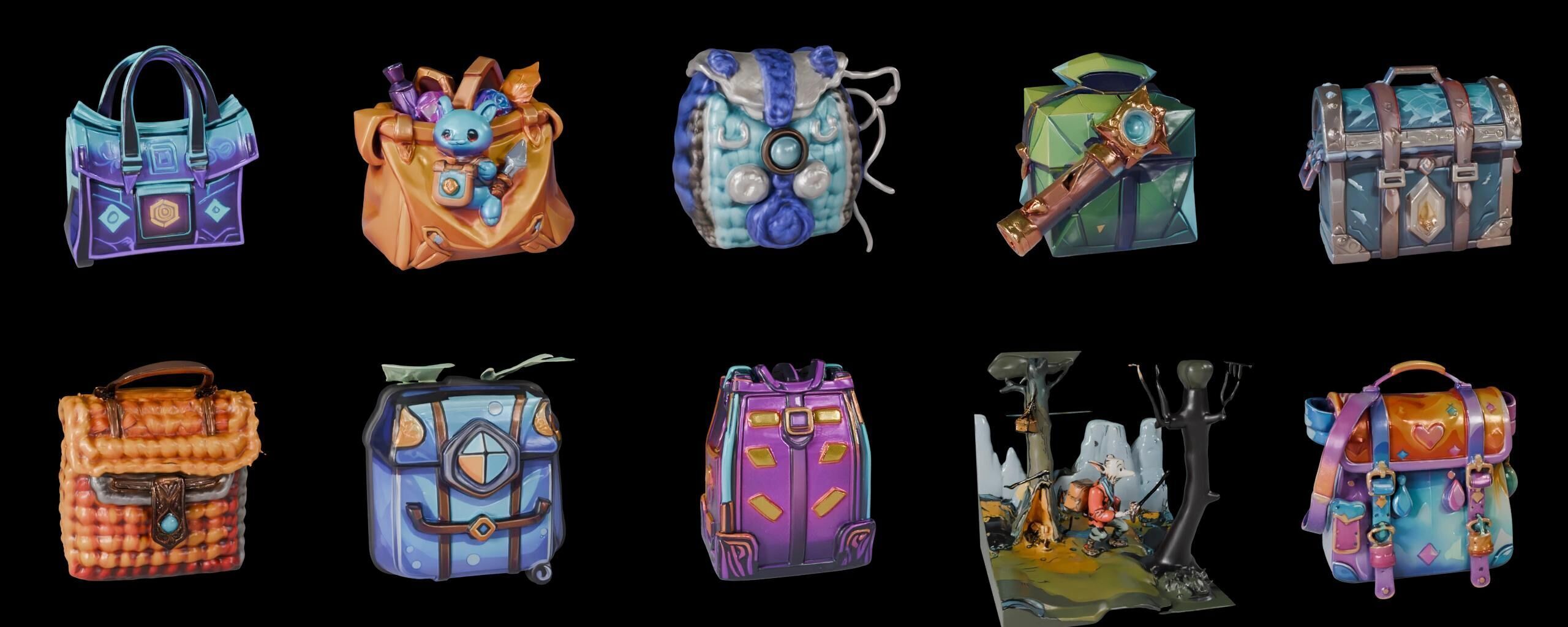LootBag bundle 3 pack 100 fbx Low-poly 3D model_15