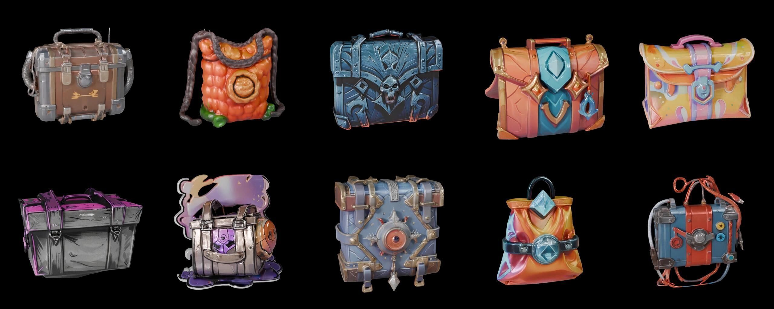 LootBag bundle 3 pack 100 fbx Low-poly 3D model_17
