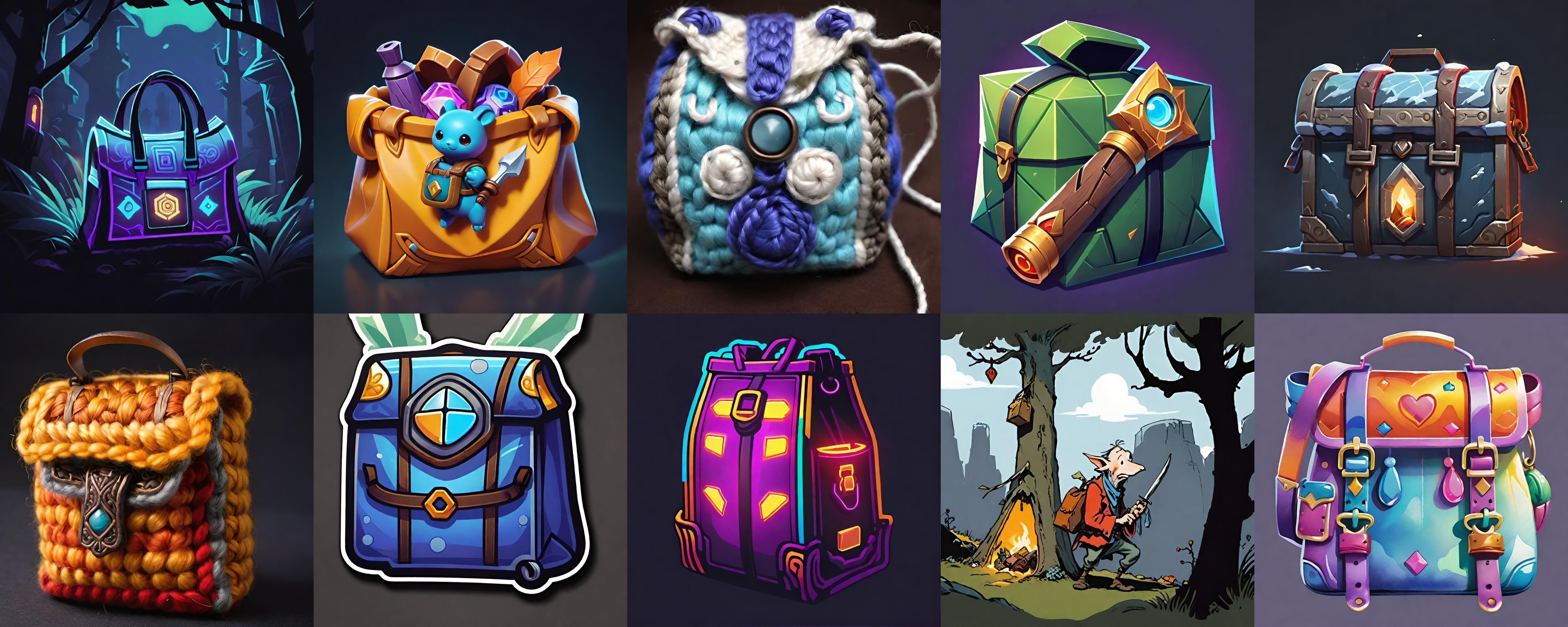 LootBag bundle 3 pack 100 fbx Low-poly 3D model_14