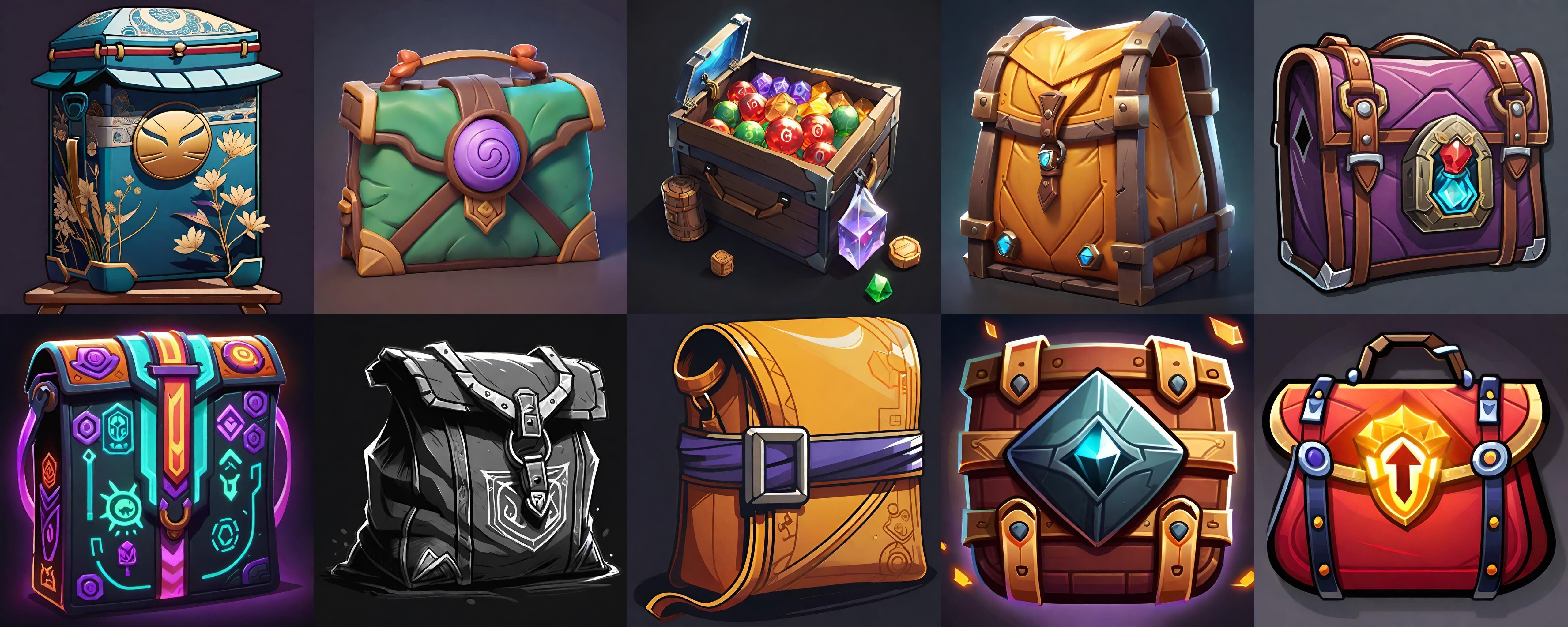 LootBag bundle 2 pack 100 fbx Low-poly 3D model_16