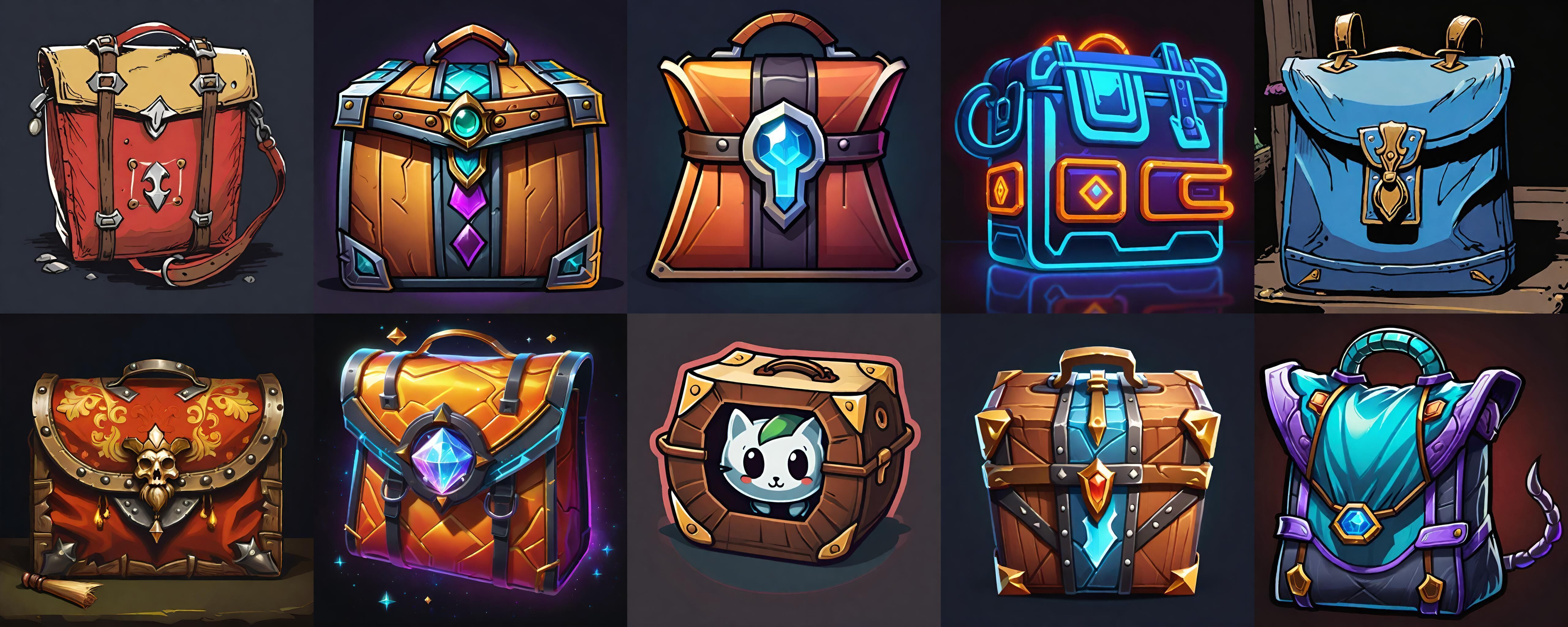 LootBag bundle 2 pack 100 fbx Low-poly 3D model_4