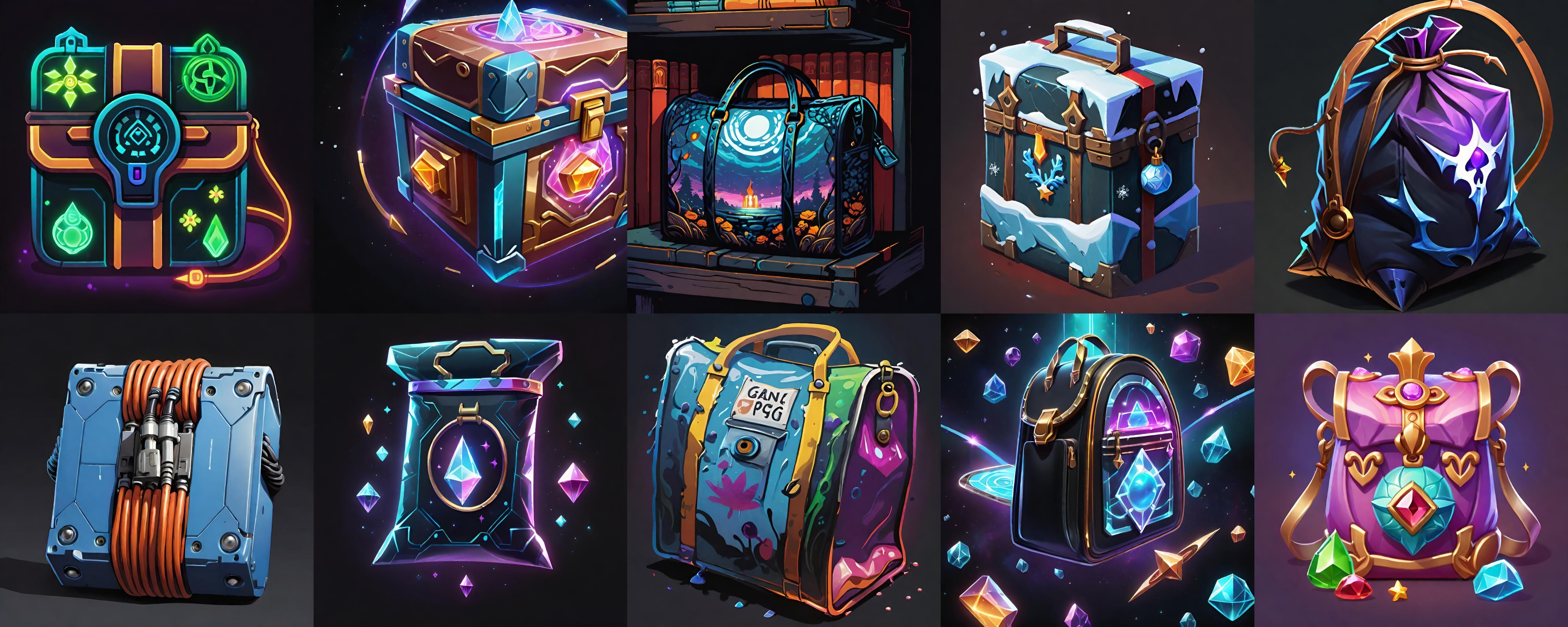 LootBag bundle 2 pack 100 fbx Low-poly 3D model_10