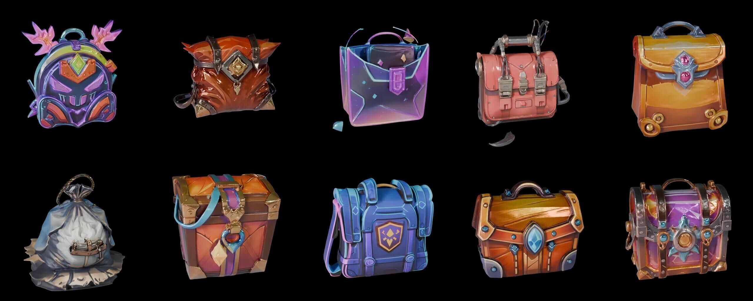 LootBag bundle 2 pack 100 fbx Low-poly 3D model_7