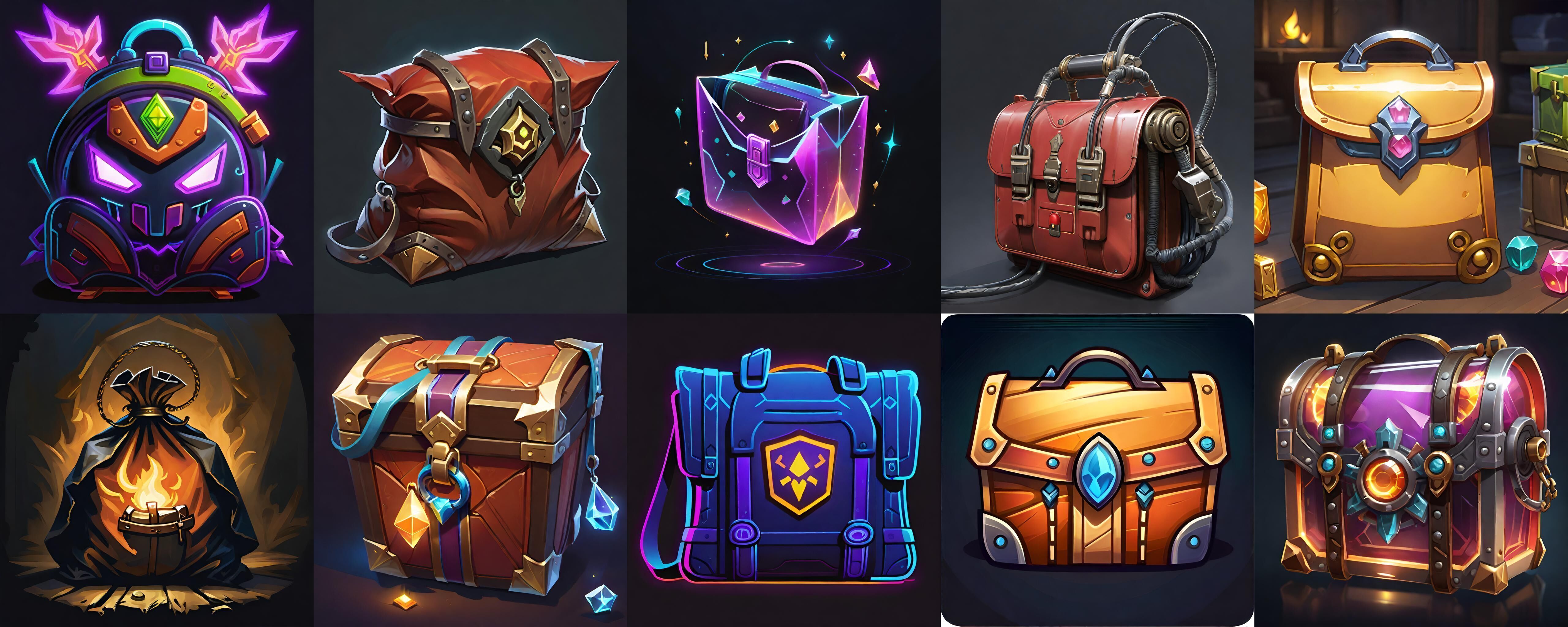 LootBag bundle 2 pack 100 fbx Low-poly 3D model_6