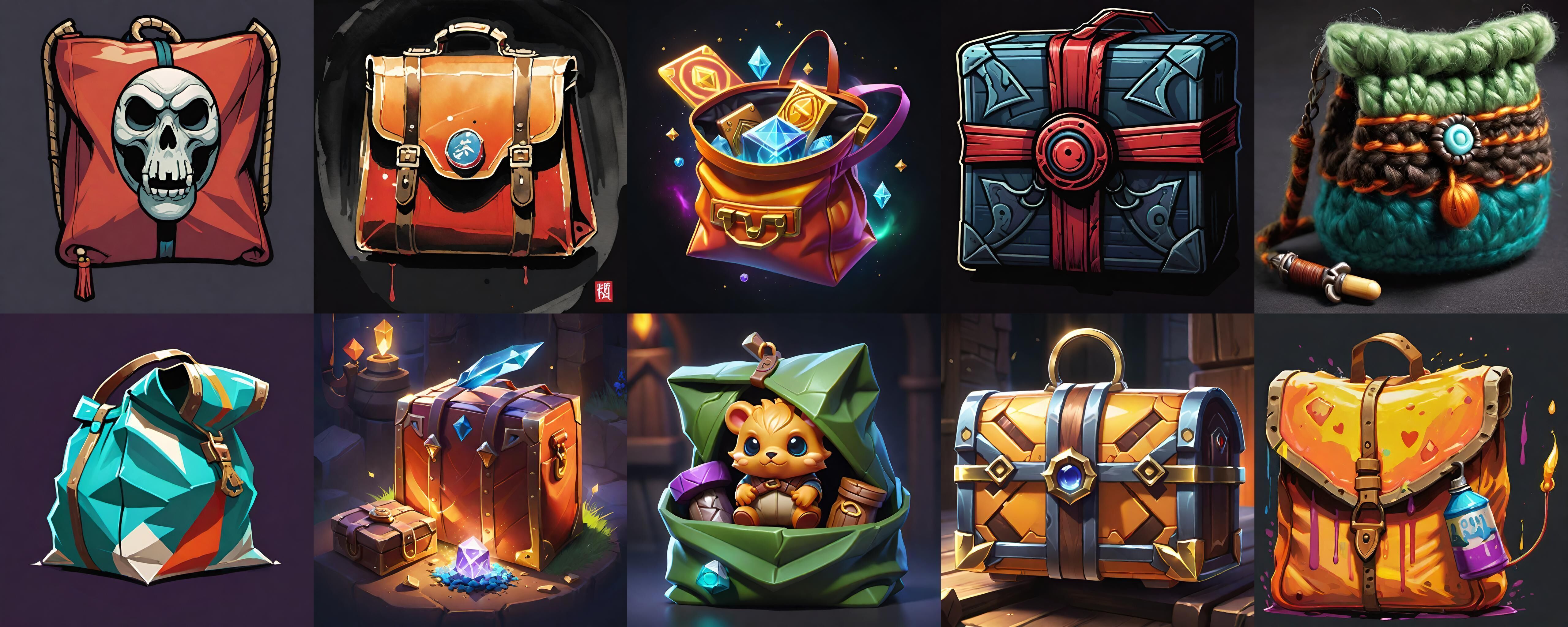 LootBag bundle 2 pack 100 fbx Low-poly 3D model_14