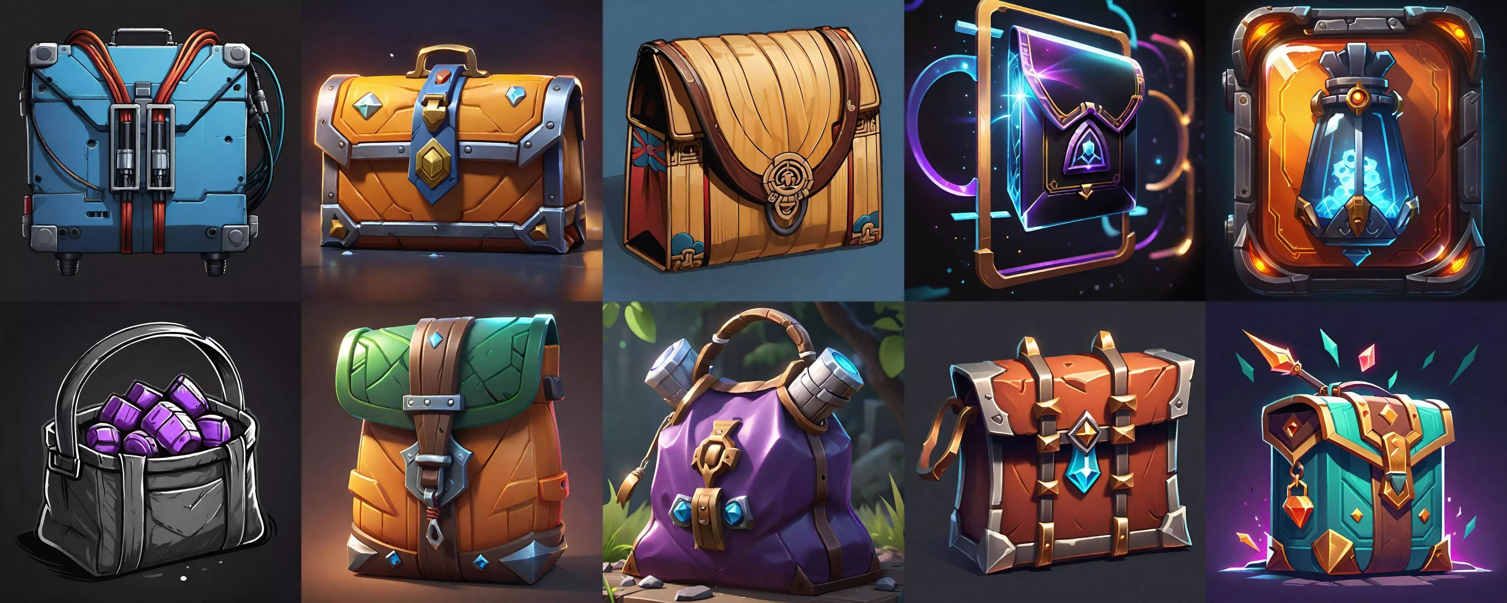 LootBag bundle 2 pack 100 fbx Low-poly 3D model_0