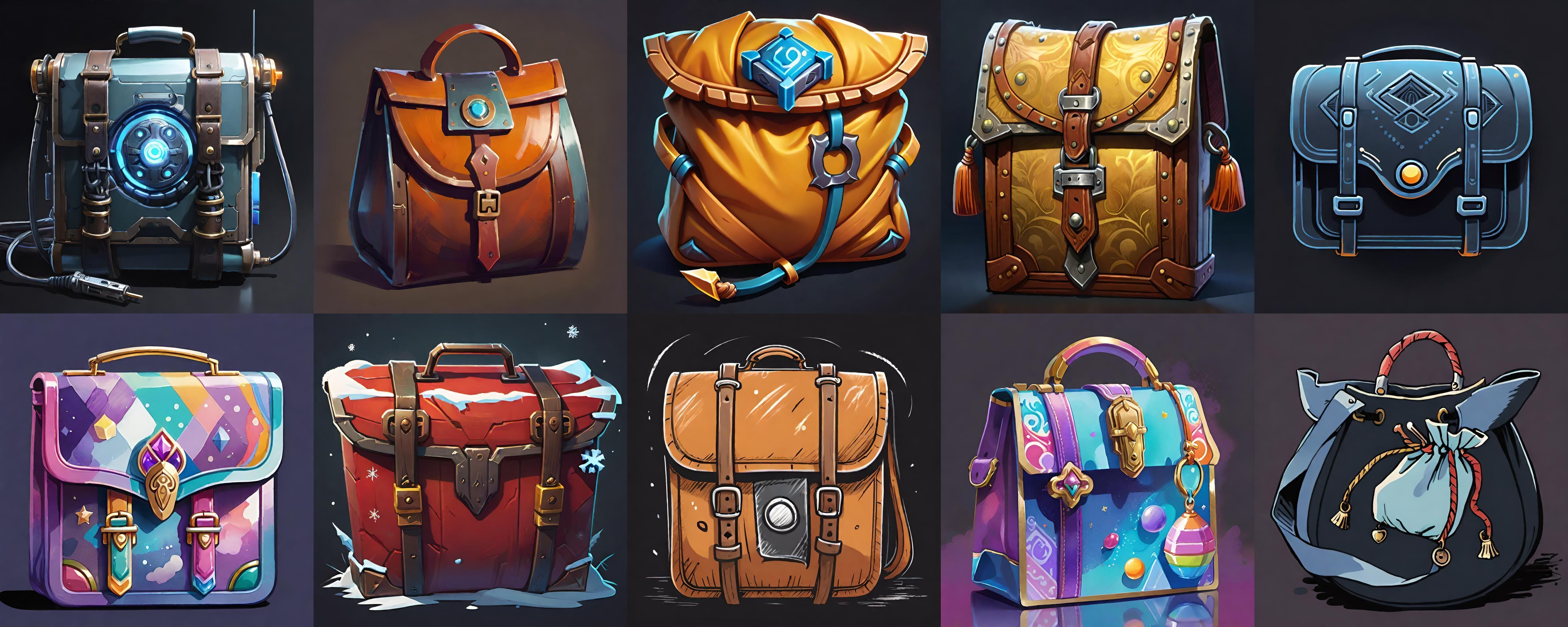 LootBag bundle 2 pack 100 fbx Low-poly 3D model_18