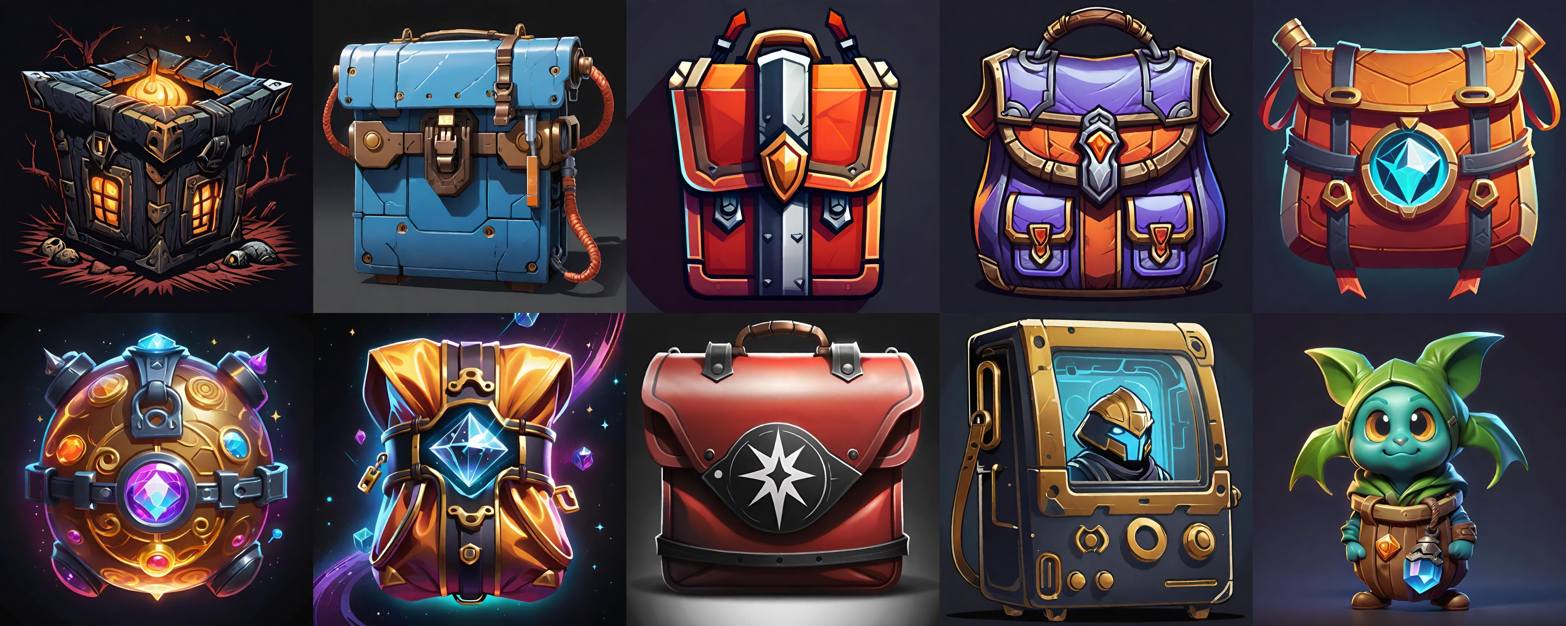 LootBag bundle 2 pack 100 fbx Low-poly 3D model_12