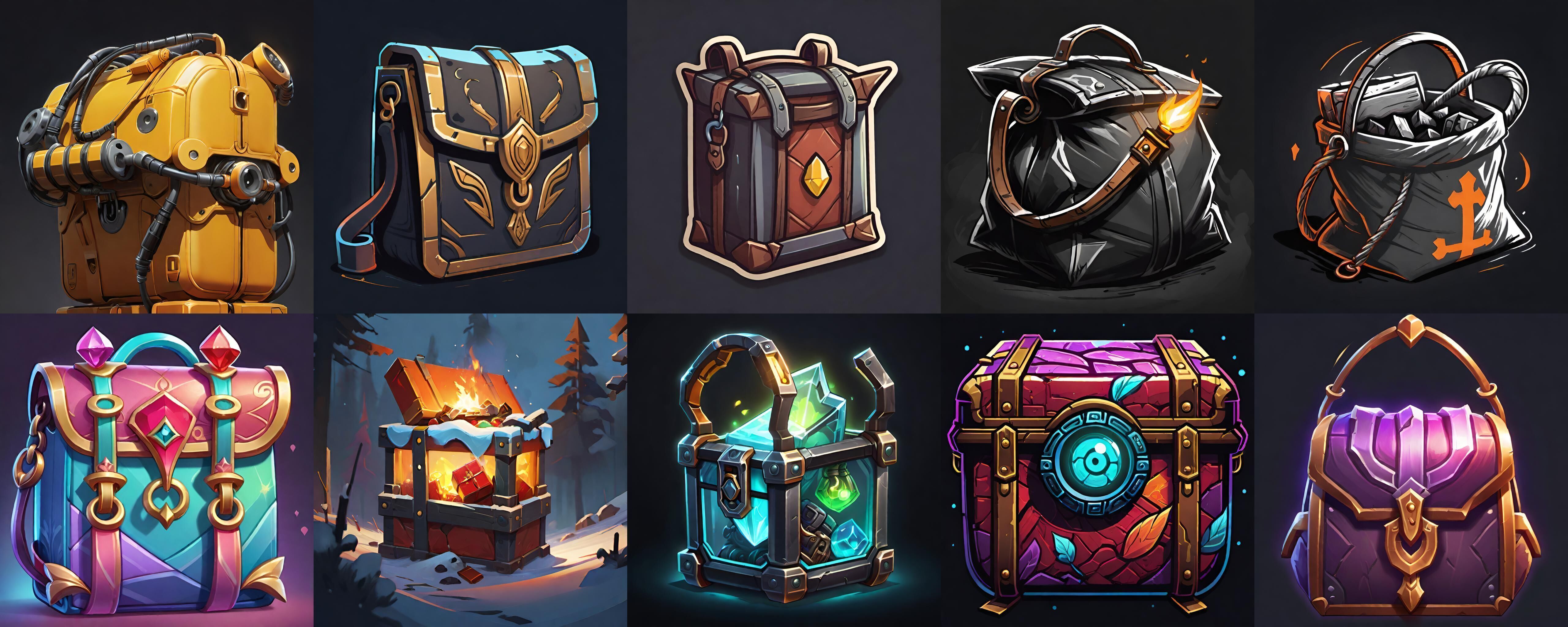 LootBag bundle 2 pack 100 fbx Low-poly 3D model_8