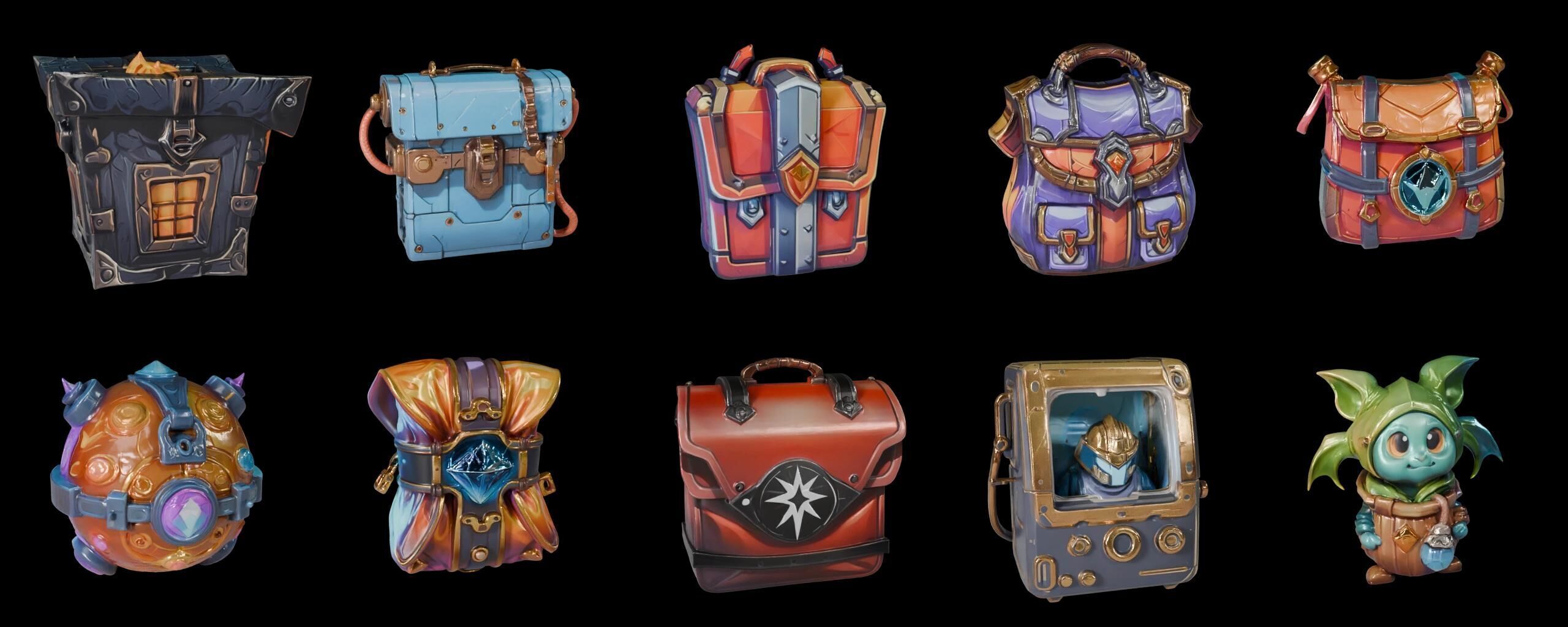 LootBag bundle 2 pack 100 fbx Low-poly 3D model_13