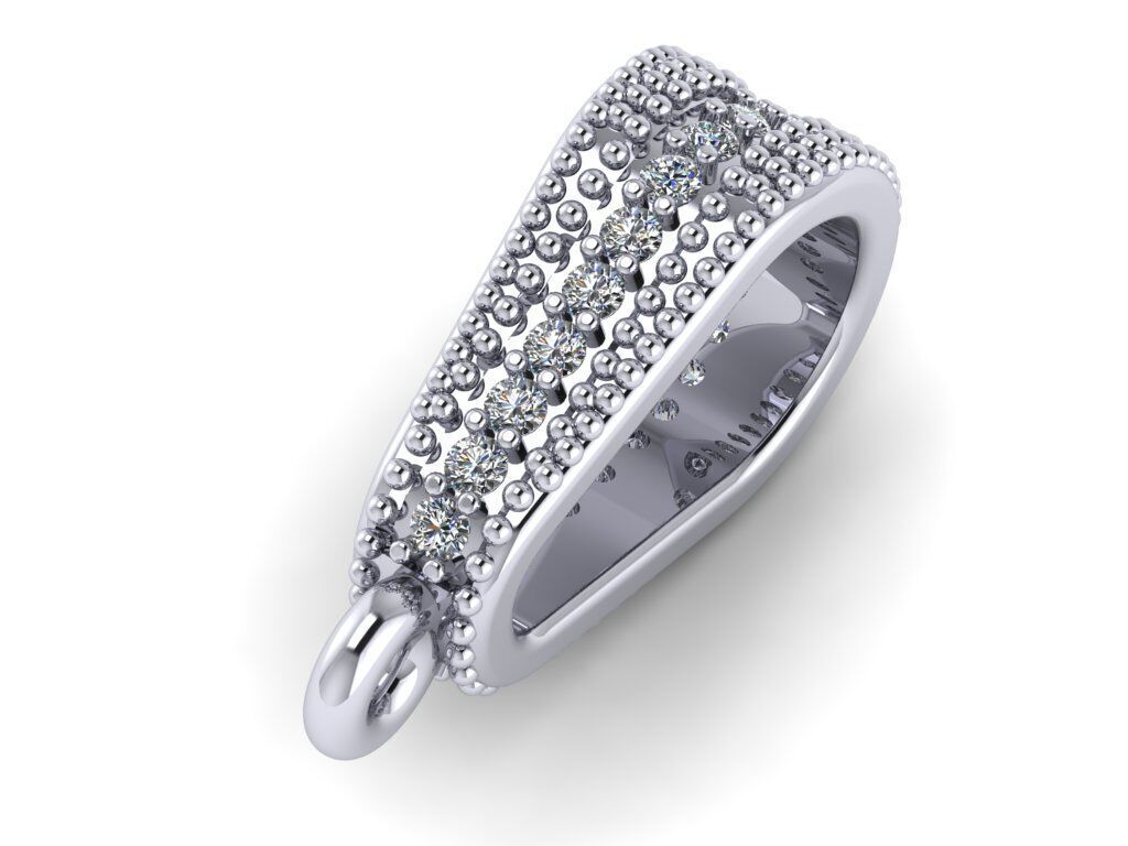 Pendant necklace with a gemstone Princess 3D model print Free 3D print model_9