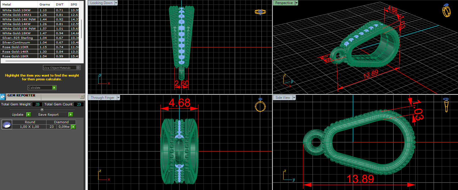 Pendant necklace with a gemstone Princess 3D model print Free 3D print model_14