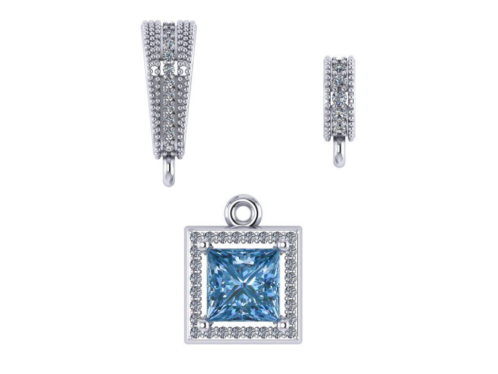 Pendant necklace with a gemstone Princess 3D model print Free 3D print model_2