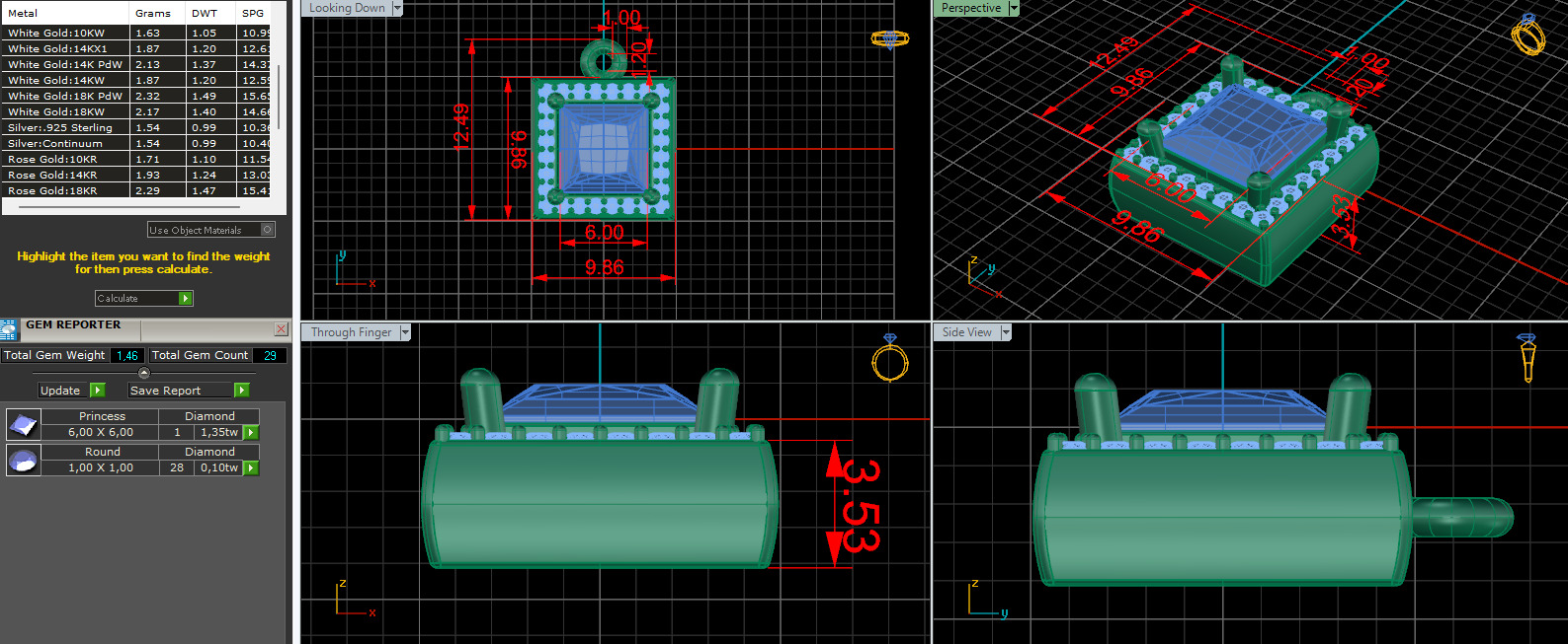 Pendant necklace with a gemstone Princess 3D model print Free 3D print model_11