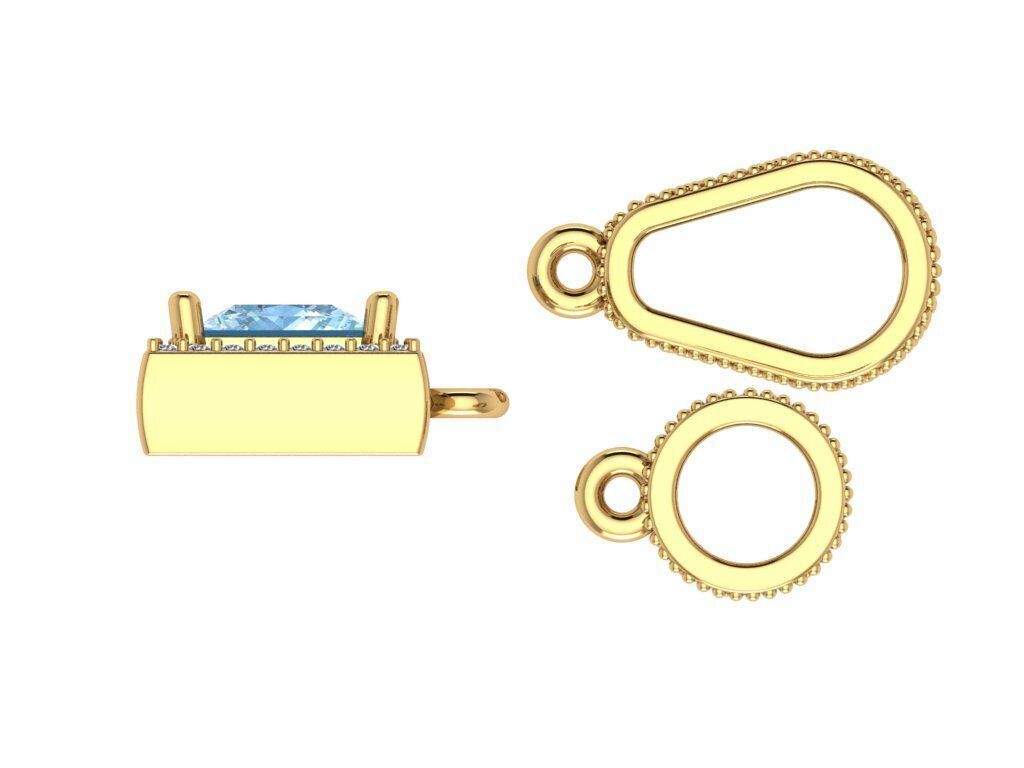 Pendant necklace with a gemstone Princess 3D model print Free 3D print model_4