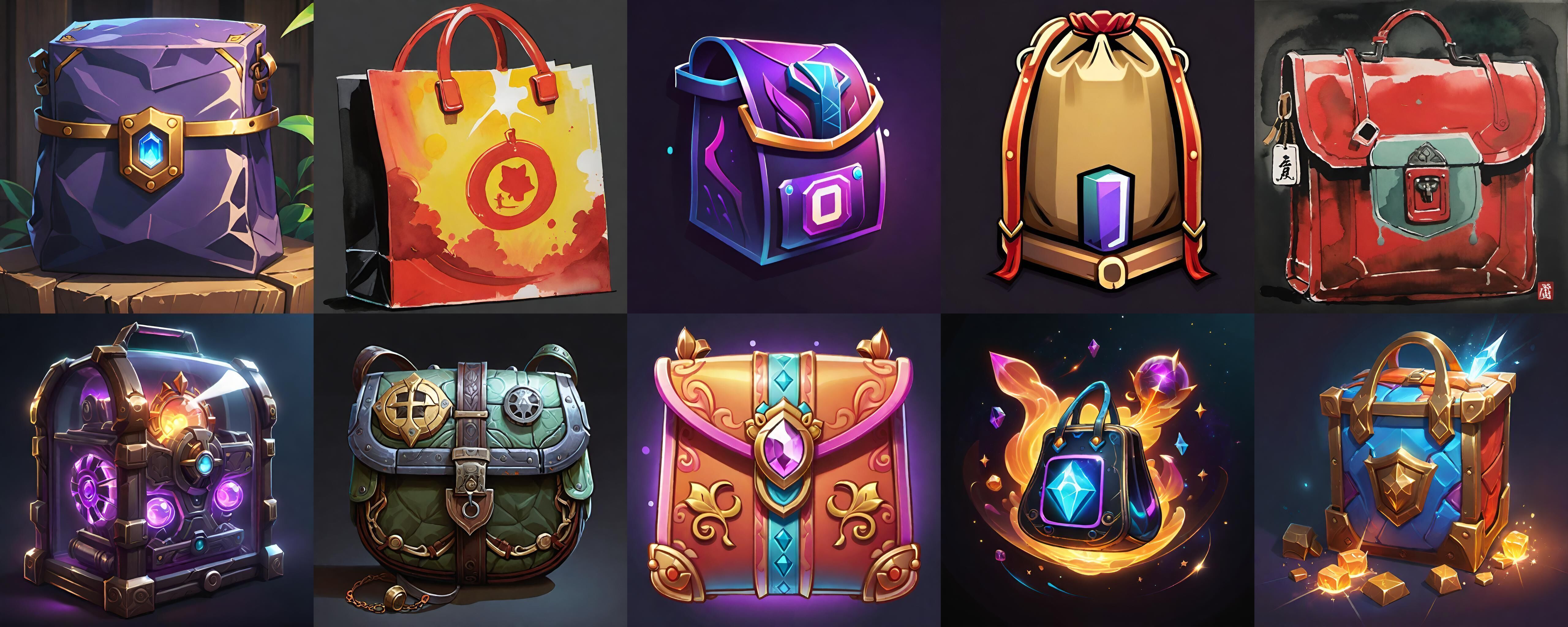 LootBag bundle 14 pack 100 fbx Low-poly 3D model_16