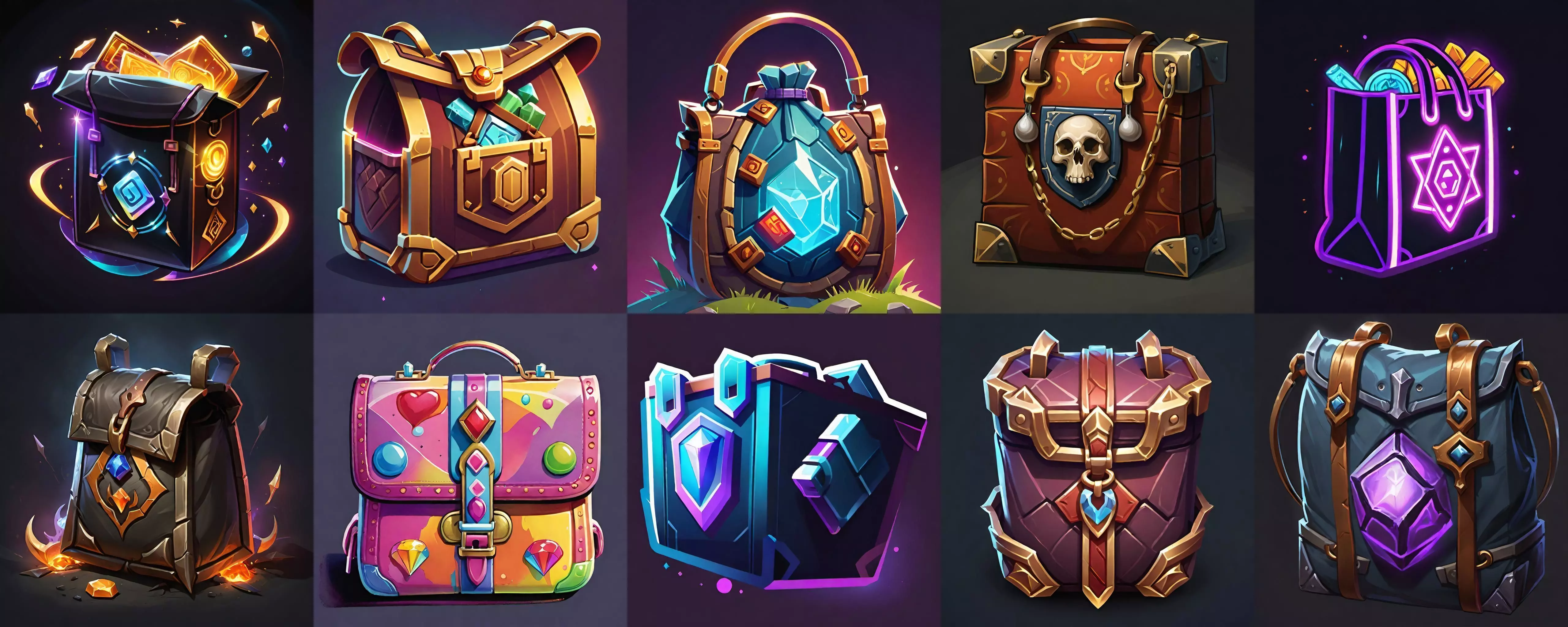 LootBag bundle 14 pack 100 fbx Low-poly 3D model_0