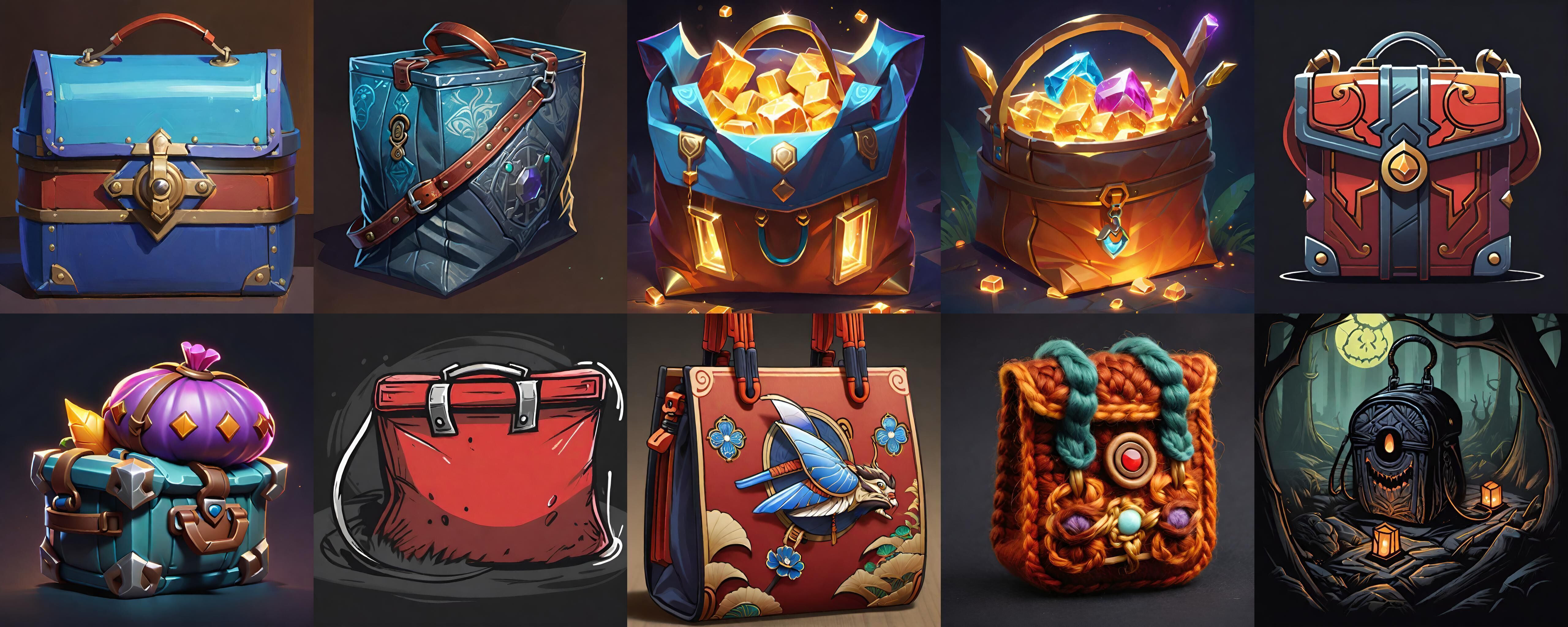 LootBag bundle 14 pack 100 fbx Low-poly 3D model_6