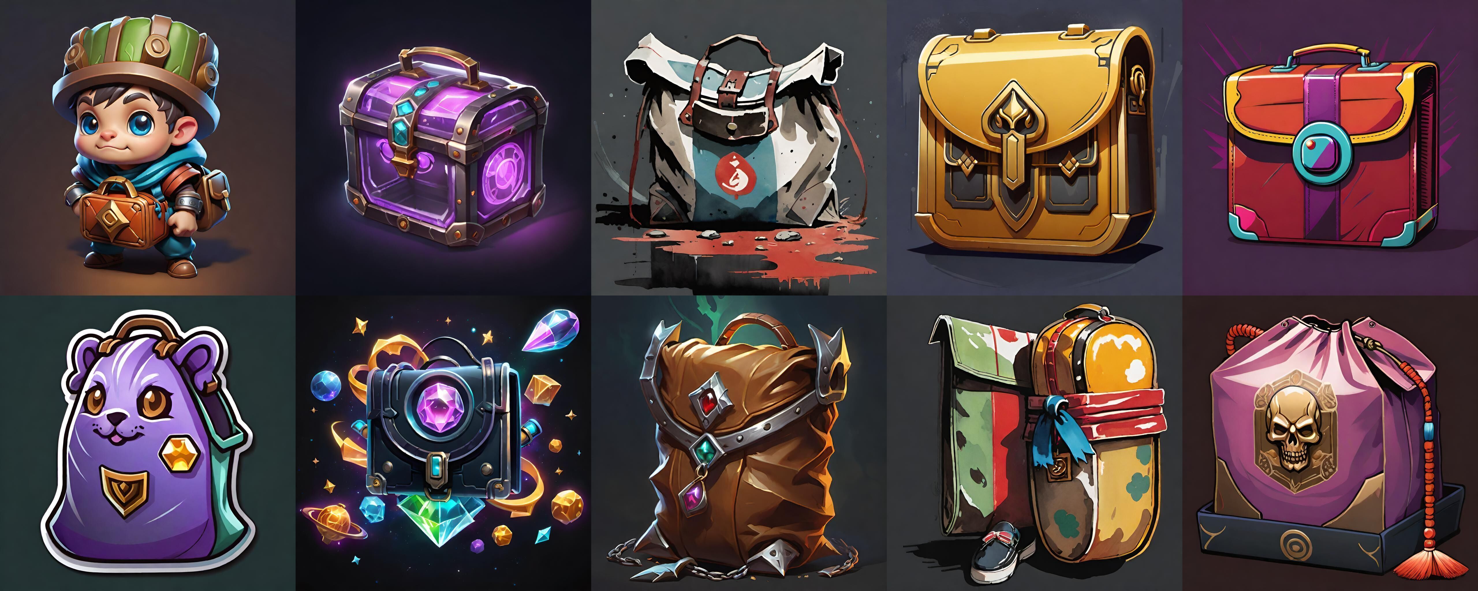 LootBag bundle 14 pack 100 fbx Low-poly 3D model_14