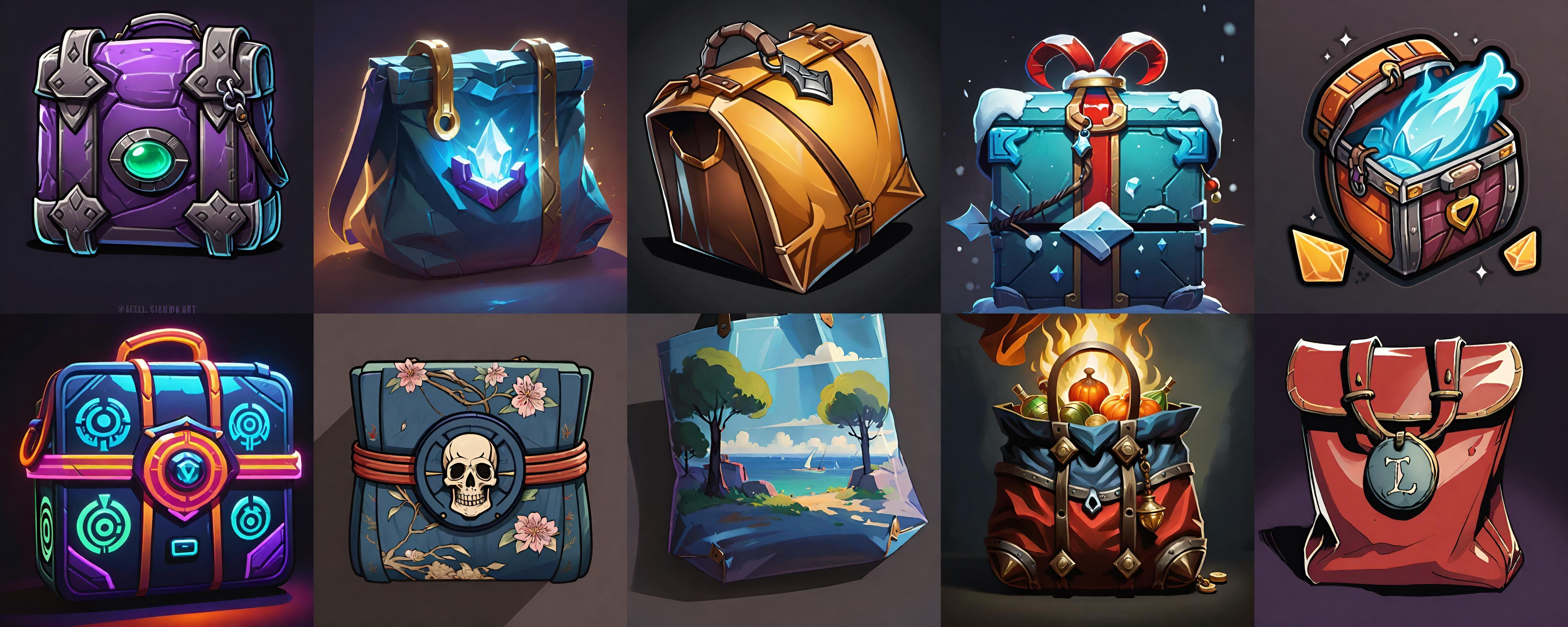 LootBag bundle 14 pack 100 fbx Low-poly 3D model_12