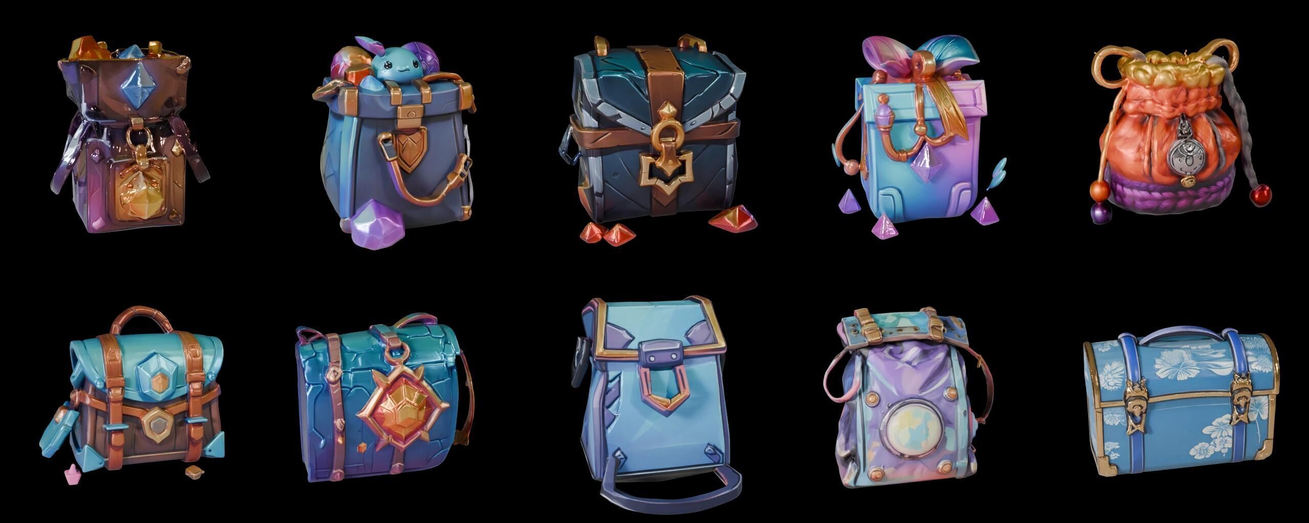 LootBag bundle 14 pack 100 fbx Low-poly 3D model_3