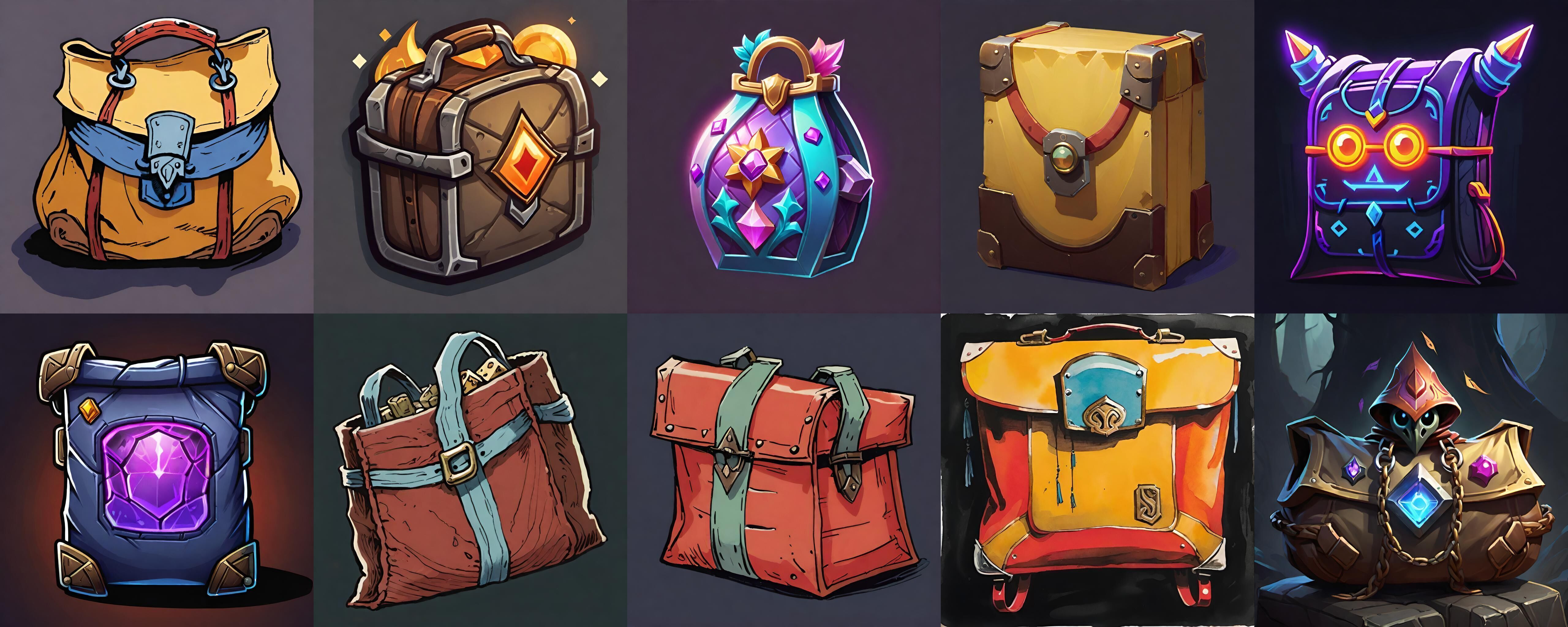LootBag bundle 14 pack 100 fbx Low-poly 3D model_10