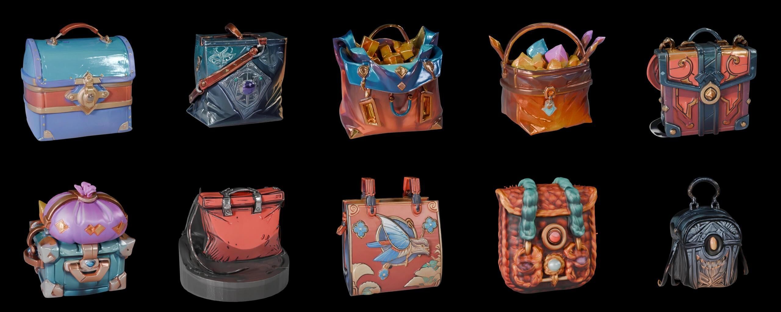 LootBag bundle 14 pack 100 fbx Low-poly 3D model_7