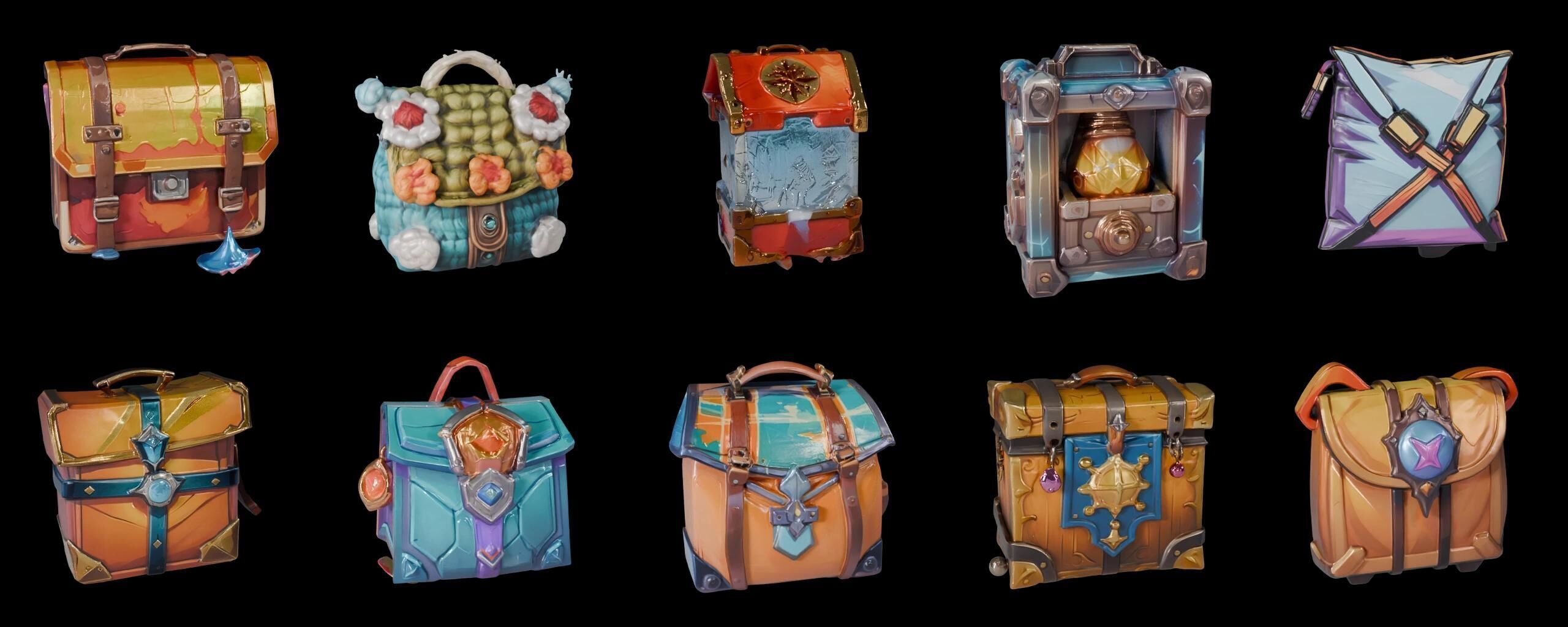 LootBag bundle 13 pack 100 fbx Low-poly 3D model_17